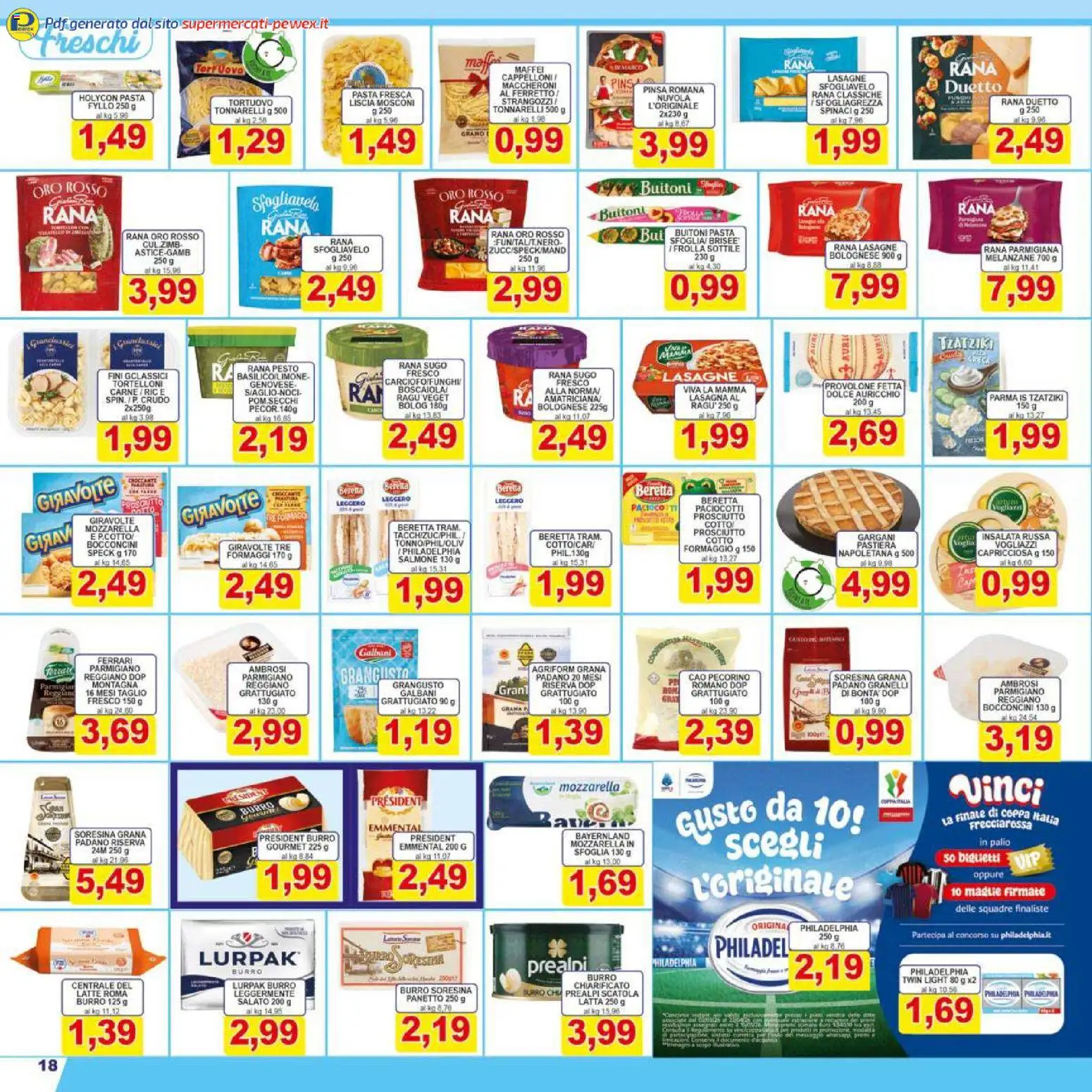 Volantino Pewex del 27.03.2026 | Pagina: 18 | Prodotti: Limone, Lasagna, Parmigiano reggiano, Pecorino