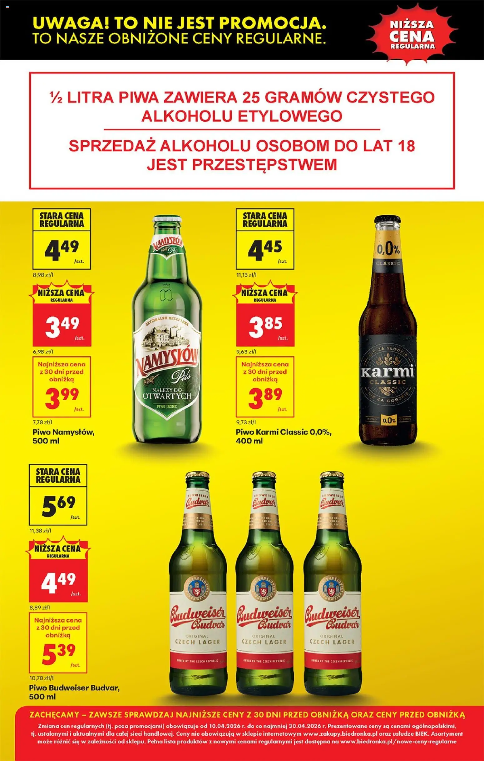 Biedronka Polsko leták - Obnizamy ceny regularne od 10.04.2026 | Strana: 13 | Produkty: Budvar