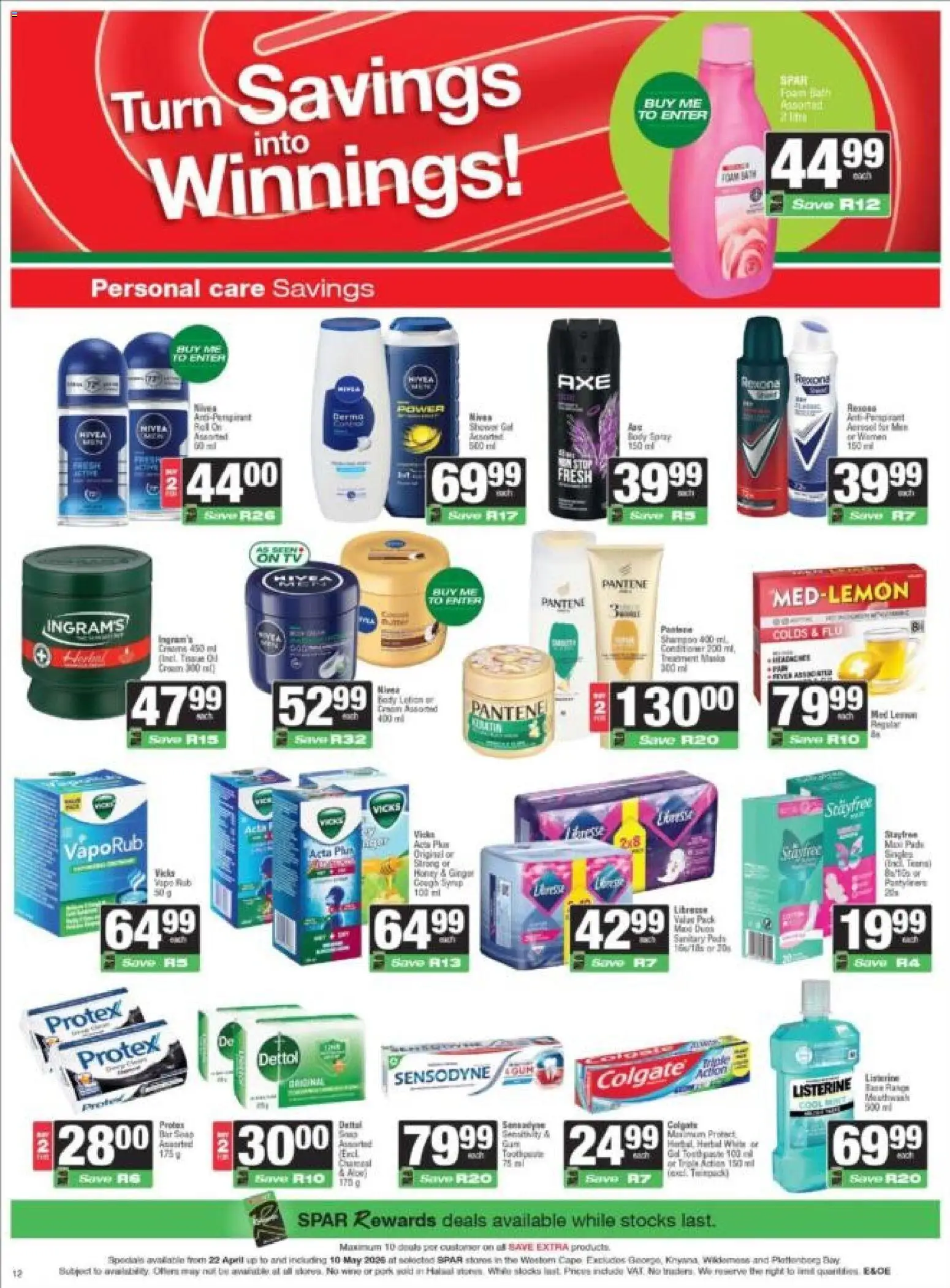 New Spar catalogue – valid from 22.04.2026 | Page: 12 | Products: TV, Pads, Foam