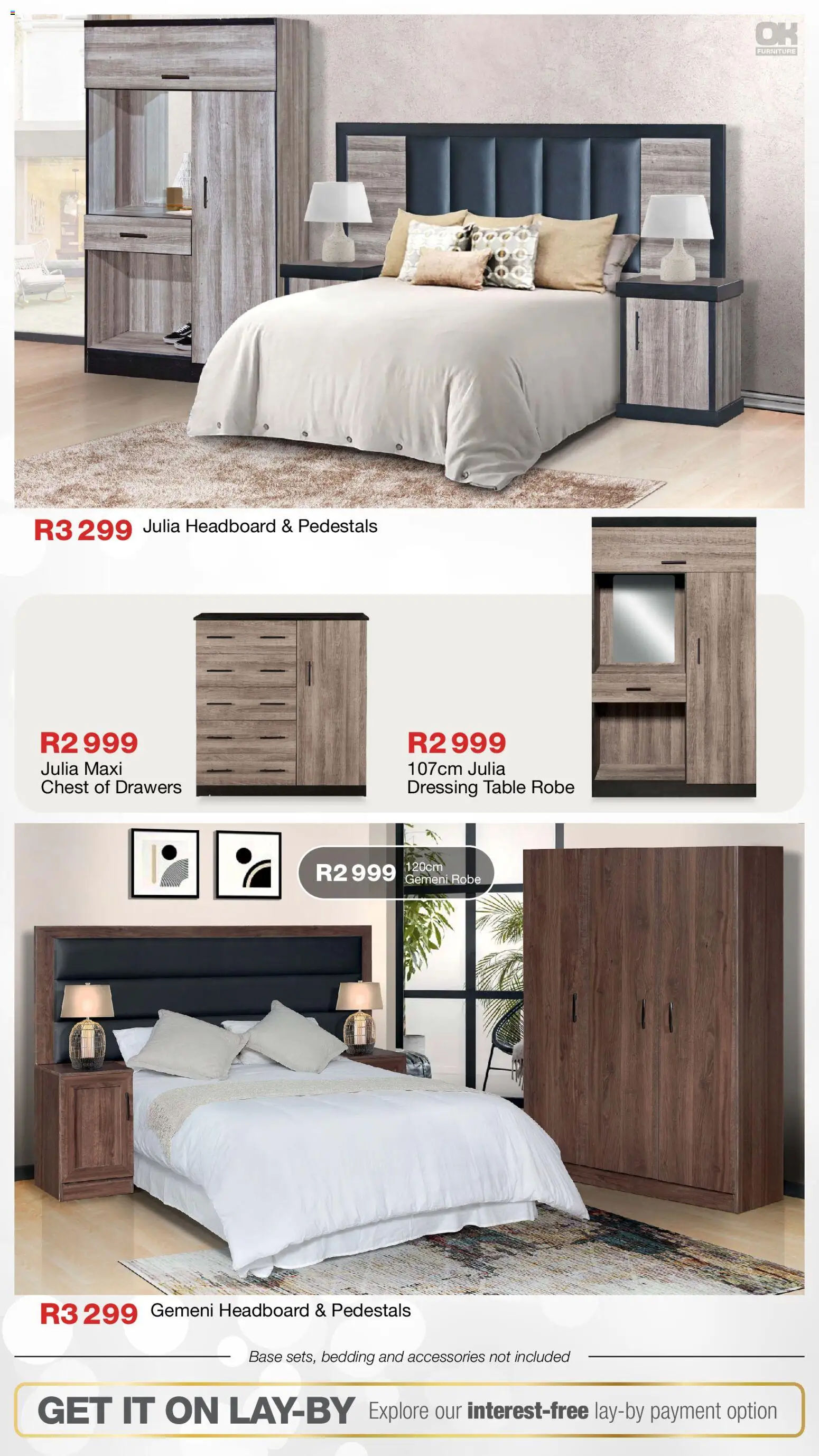 New OK Furniture catalogue – valid from 17.11.2025 | Page: 20 | Products: Headboard, Chest of drawers, Table, Dressing