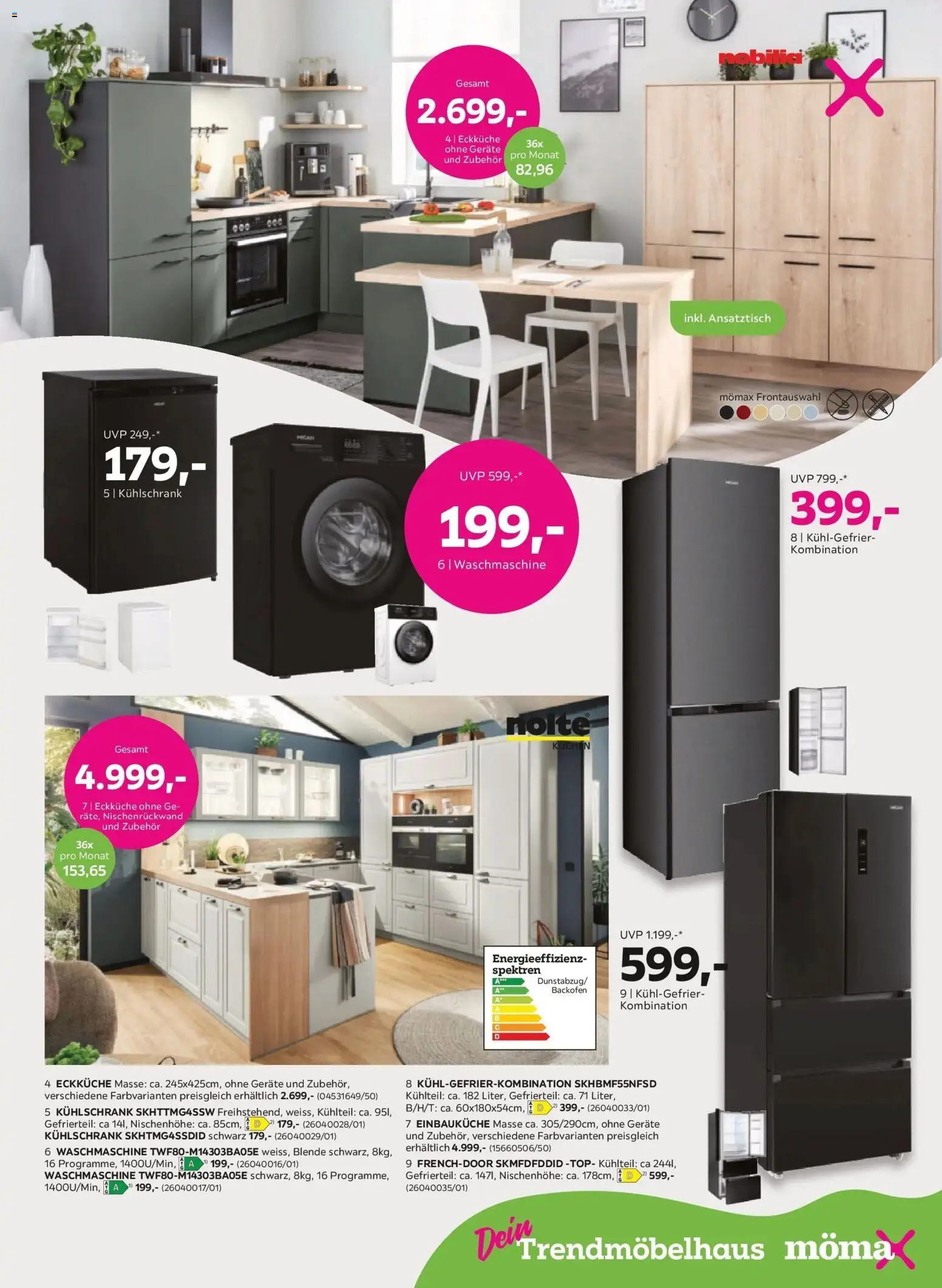 Mömax Ansfelden, Bruck An Der Mur, Villach gültig ab 14.04.2026 | Seite: 7 | Produkte: Kühlschrank, Waschmaschine