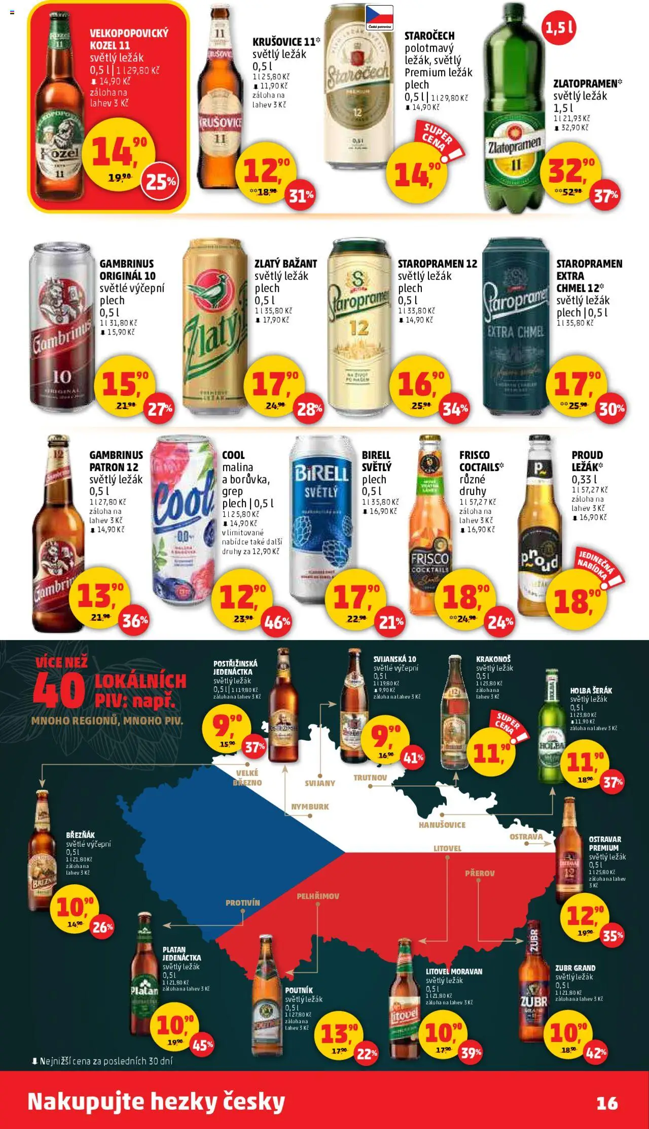 Penny Market leták - Čtvrtečník od 09.10.2025 | Strana: 16 | Produkty: Grep, Šerák, Kozel 11, Svijany