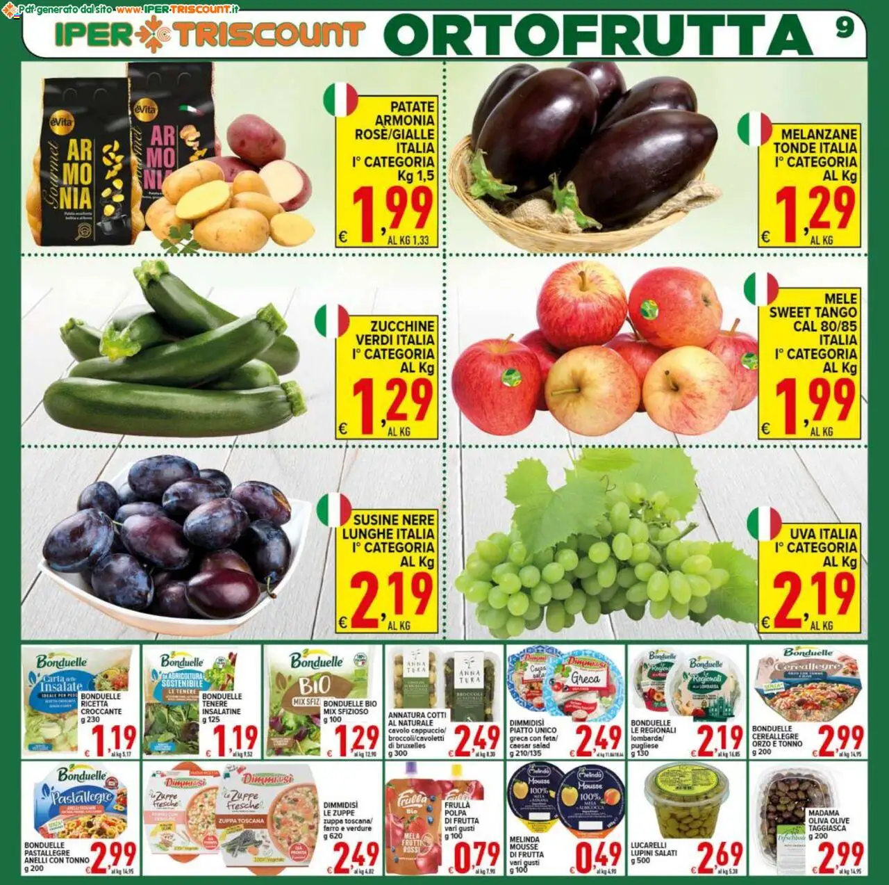 Volantino Ipertriscount del 05.09.2025 | Pagina: 9 | Prodotti: Frutta, Olive, Uva, Farro