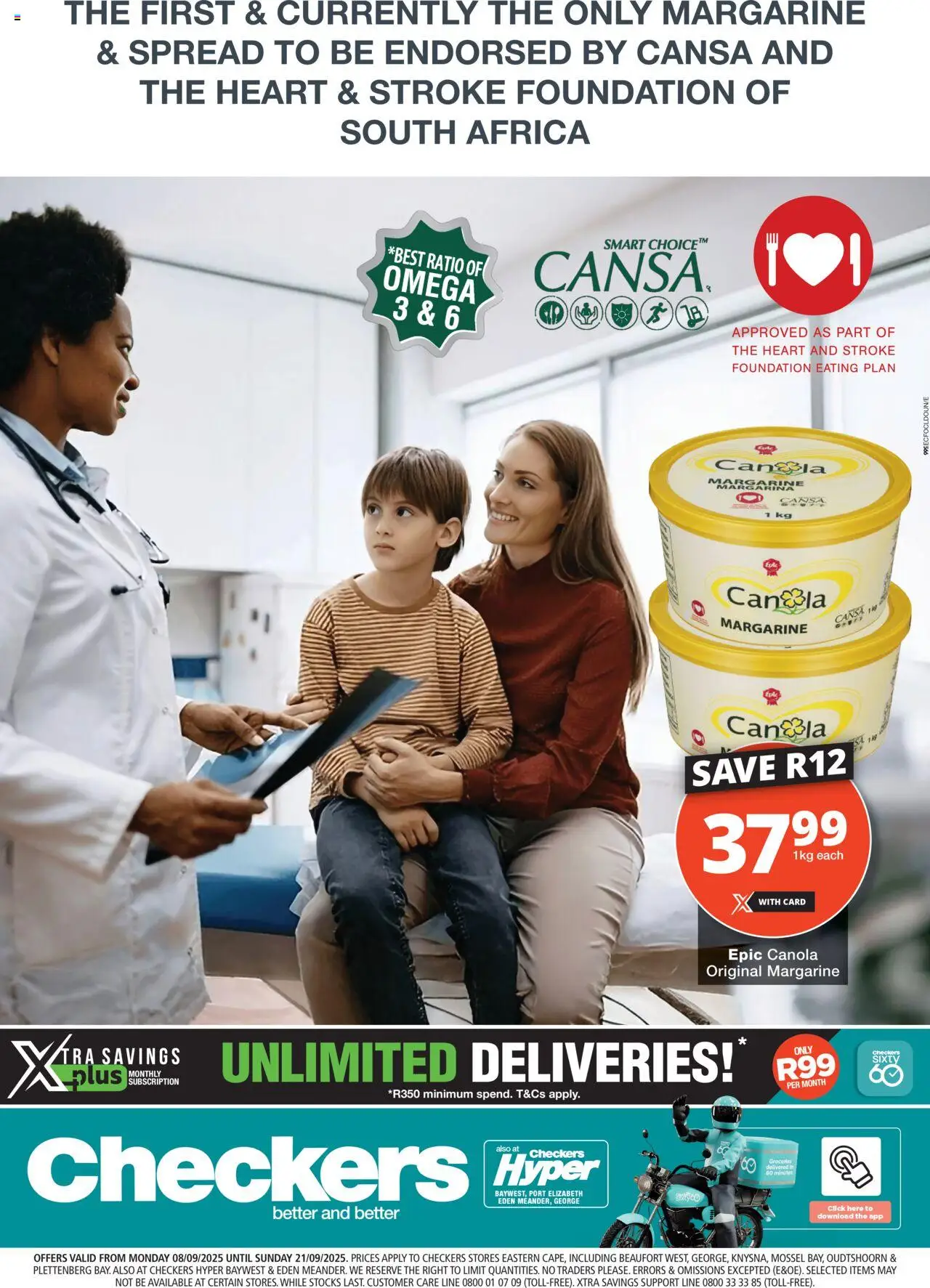 New Checkers catalogue – valid from 08.09.2025 | Page: 1 | Products: Margarine, Foundation