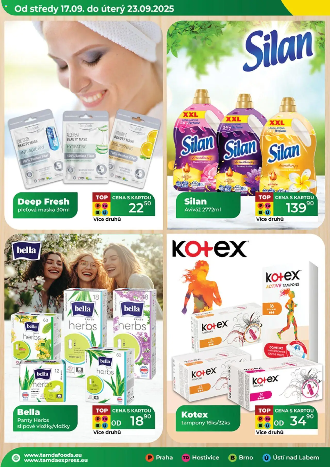 Tamda Foods leták od 17.09.2025 | Strana: 20 | Produkty: Pleťová maska, Silan, Tampony, Maska