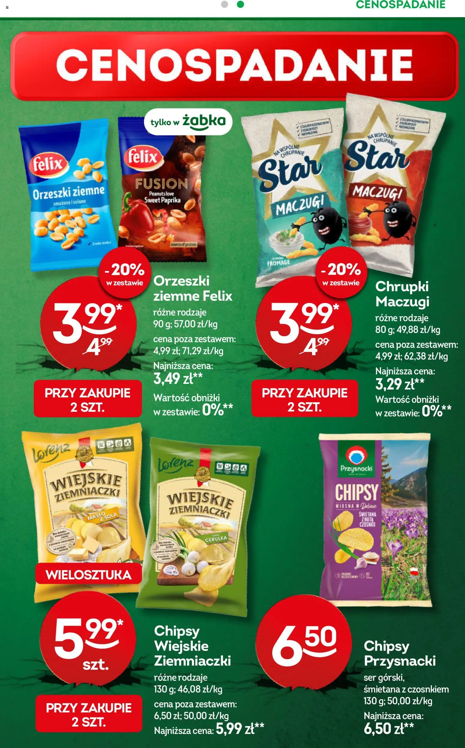 Żabka gazetka od 22.04.2026 | Strona: 59 | Produkty: Chipsy, Chrupki, Ziemniaczki, Orzeszki ziemne