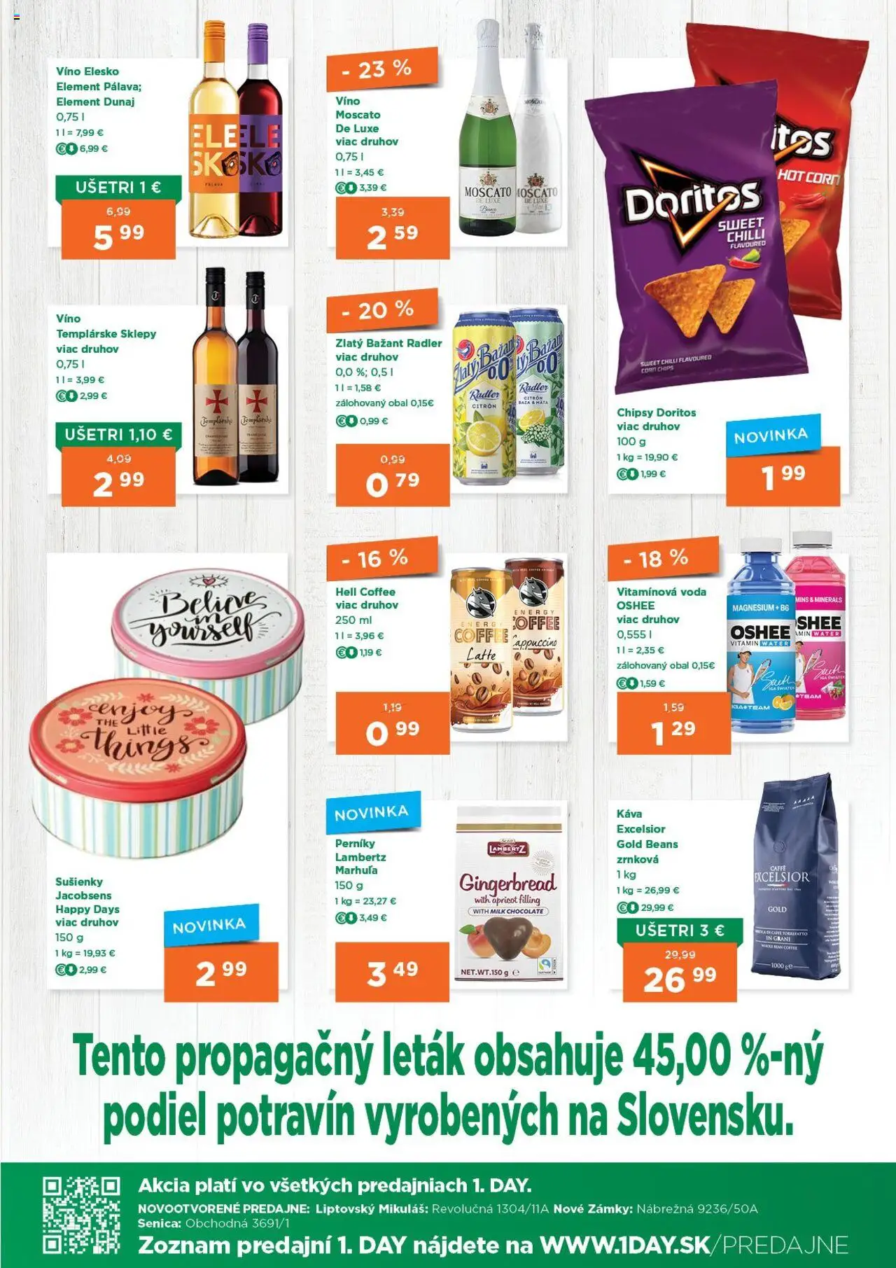 1day leták │ platný od 14.08.2025 | Strana: 3 | Produkty: Káva, Víno, Chilli, Voda