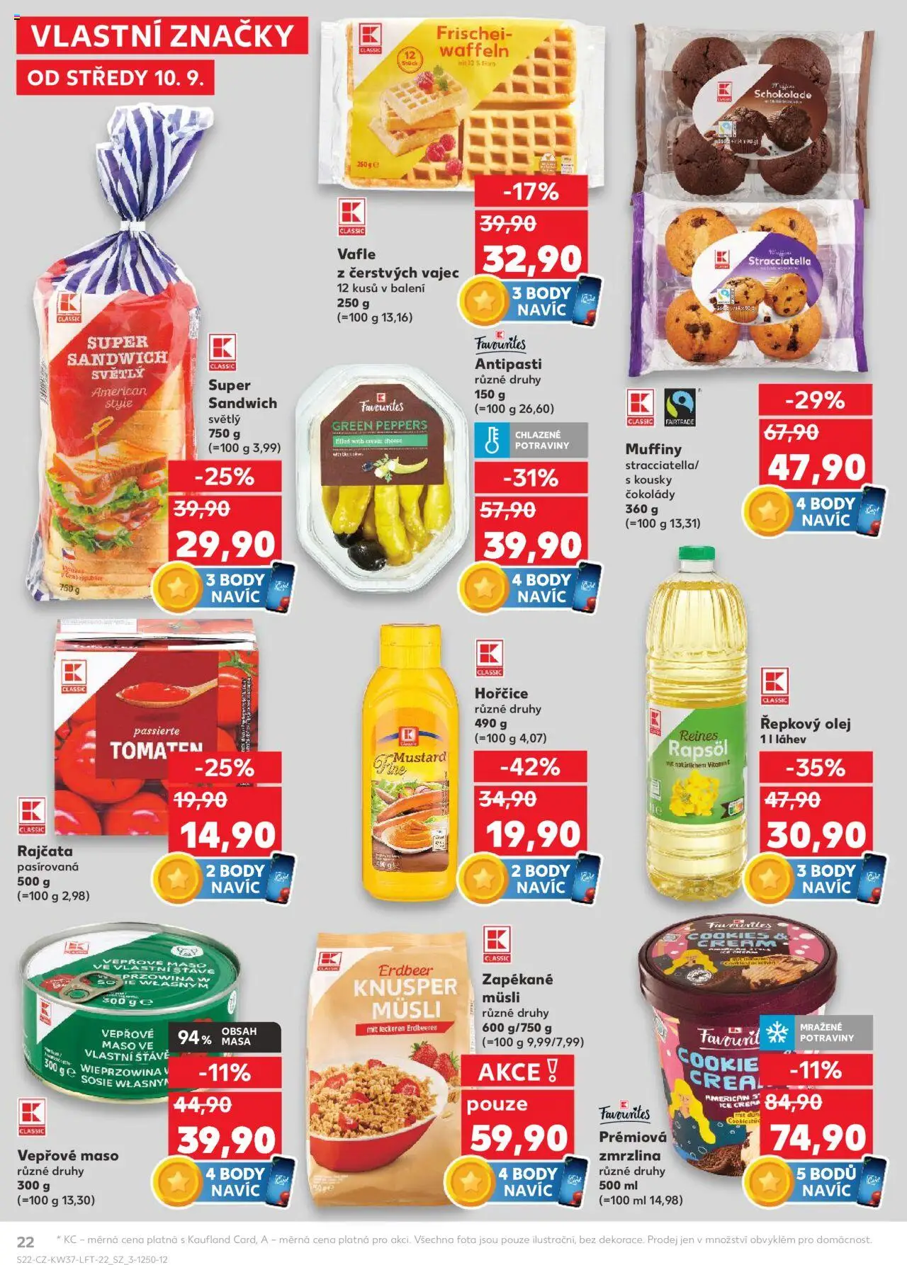 Kaufland leták od 10.09.2025 | Strana: 22 | Produkty: Olej, Vepřové maso, Řepkový olej, Potraviny