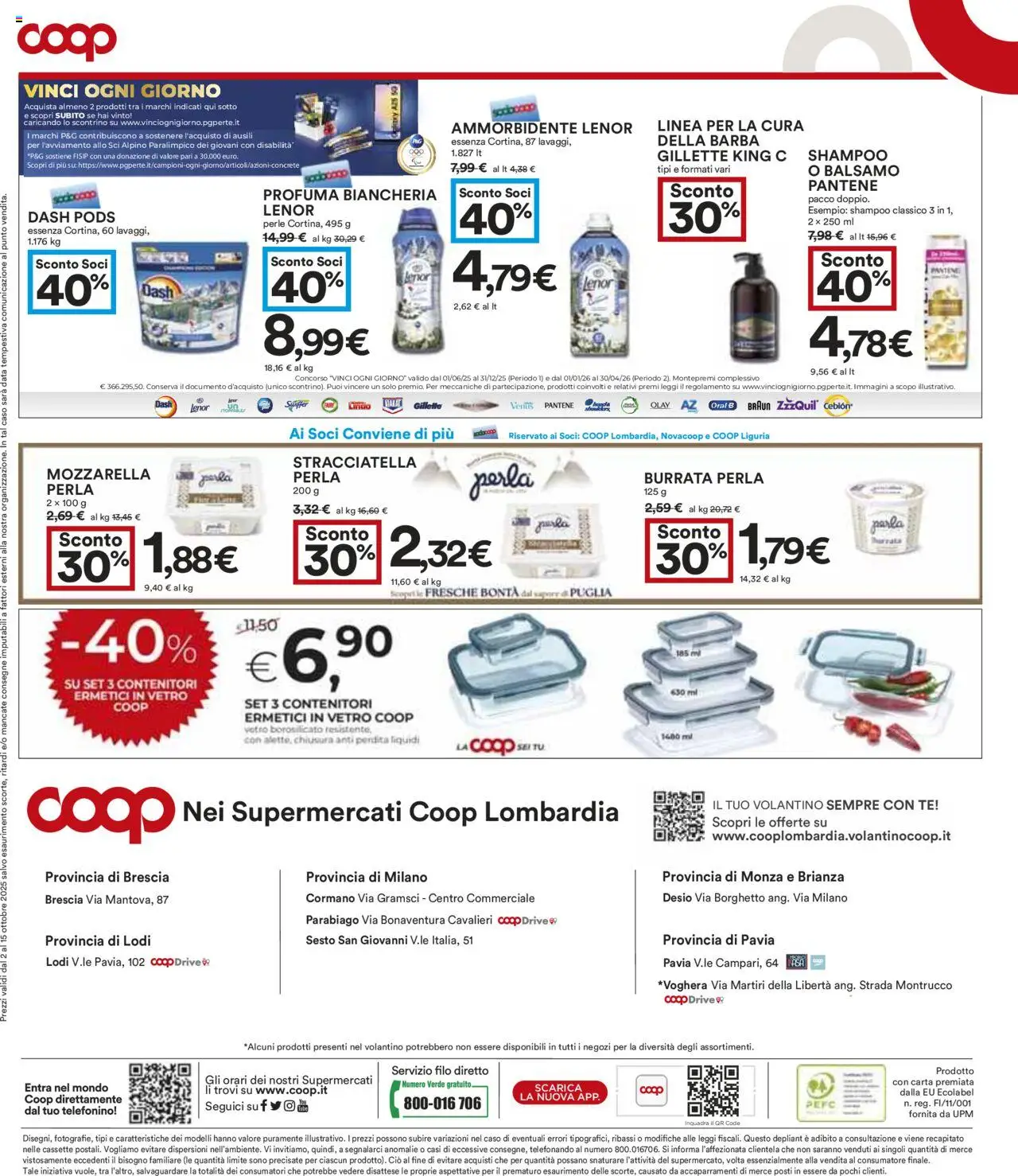 Volantino COOP del 02.10.2025 | Pagina: 26 | Prodotti: Shampoo, Balsamo, Tè, Stracciatella