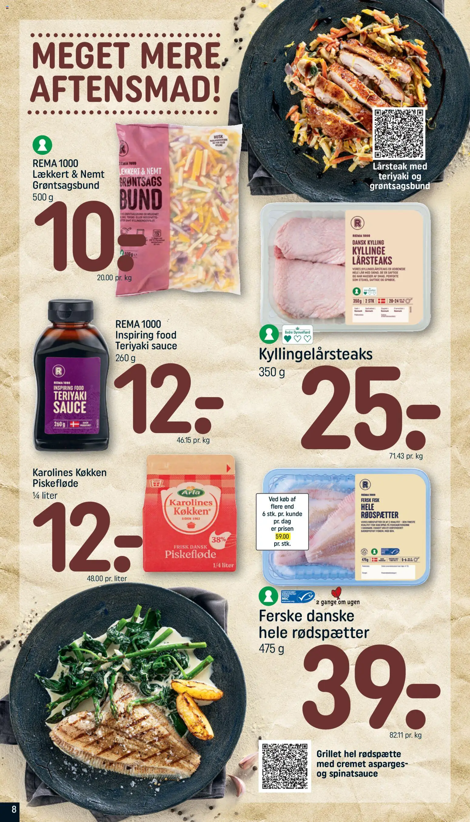 Rema 1000 tilbudsavis – gyldig fra 12.04.2026 | Side: 8 | Produkter: Fisk, Søm, Asparges