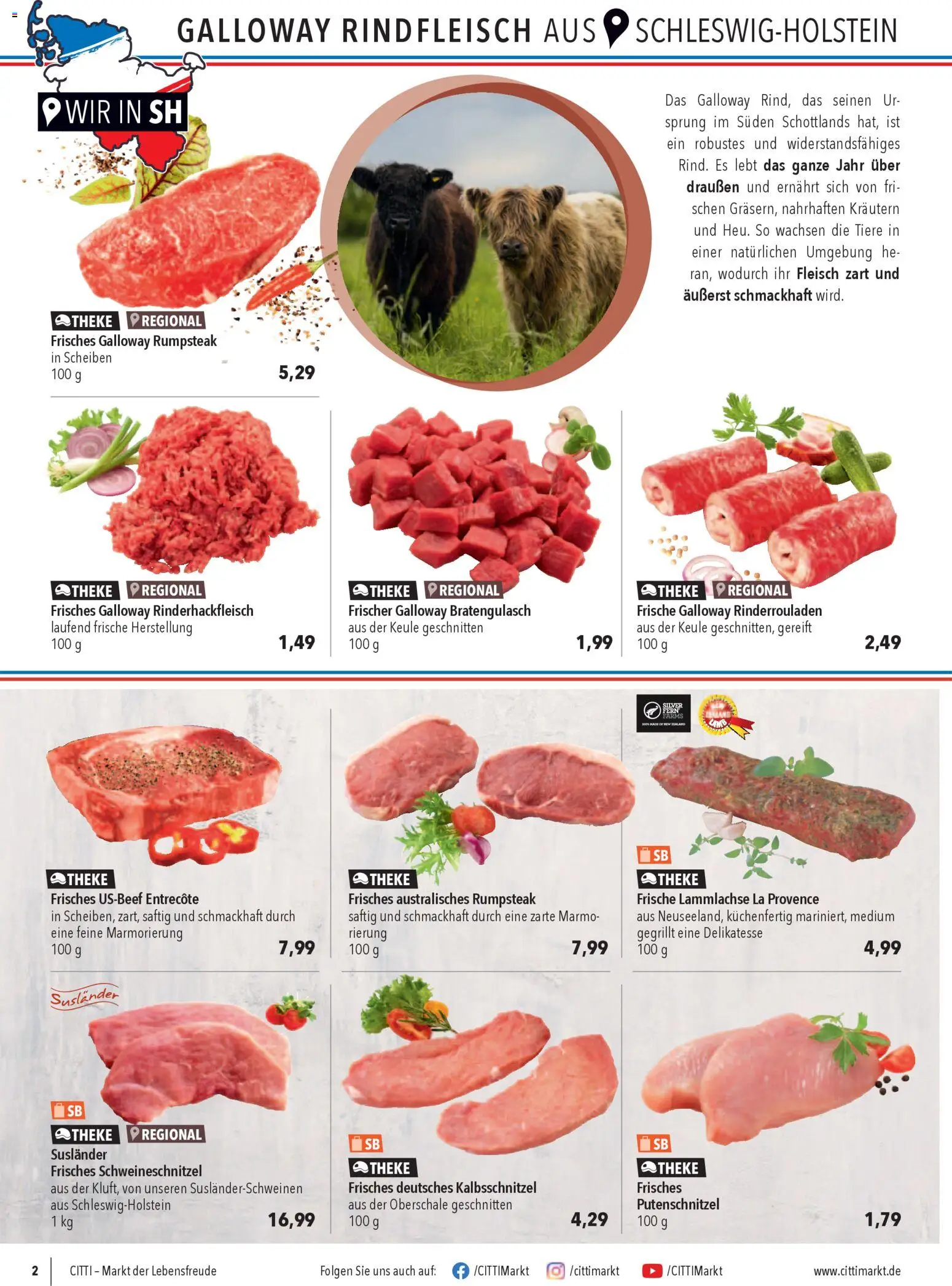 CITTI Markt Prospekt 	 – gültig ab 01.04.2026 | Seite: 2 | Produkte: Rumpsteak, Entrecote, Putenschnitzel, Rindfleisch