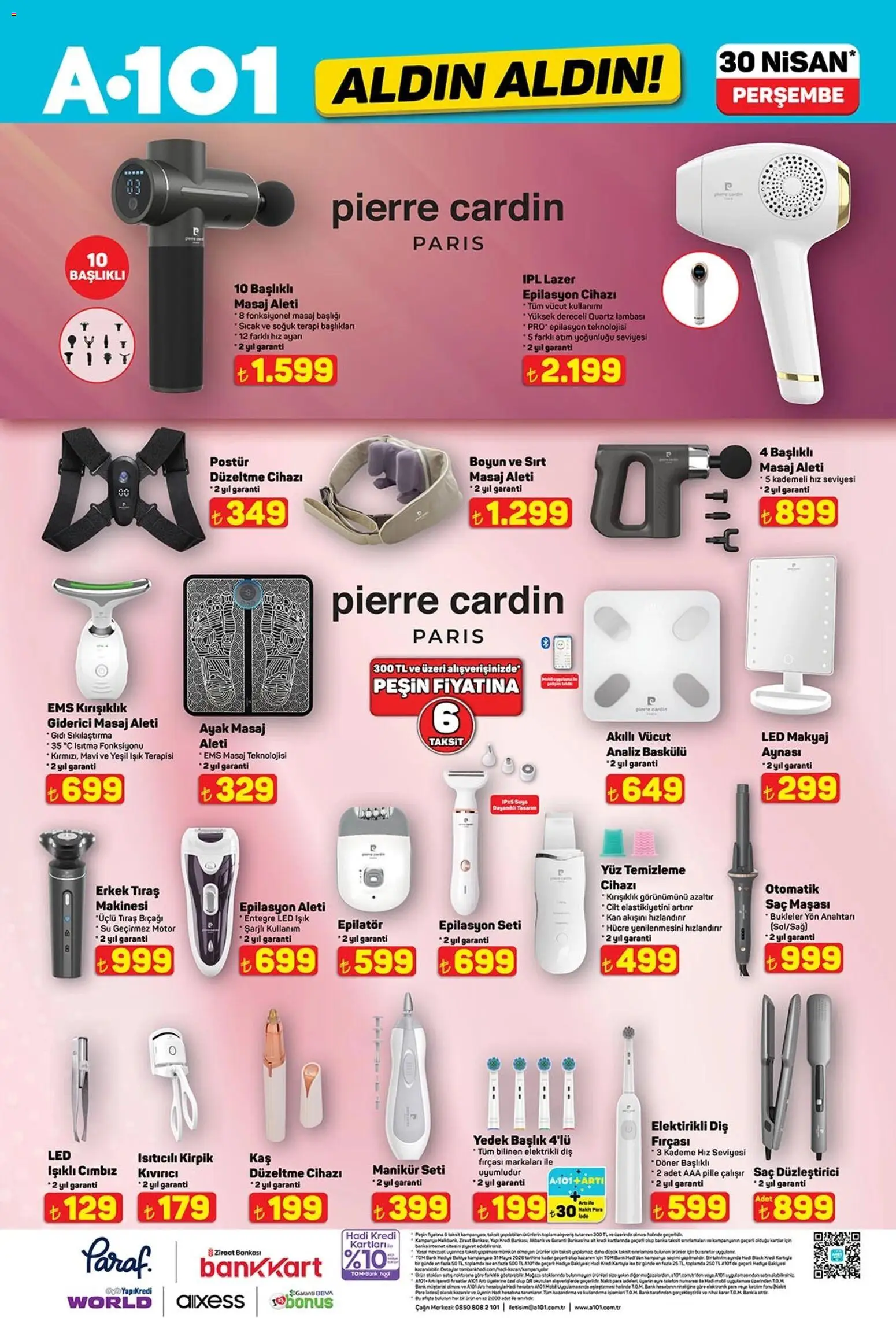 A101 - Katalog Aldın Aldın - 30.04.2026 tarihinden itibaren geçerlidir | Sayfa: 6 | Ürünler: Saç maşası, Saç düzleştirici, Epilasyon cihazı, Makyaj