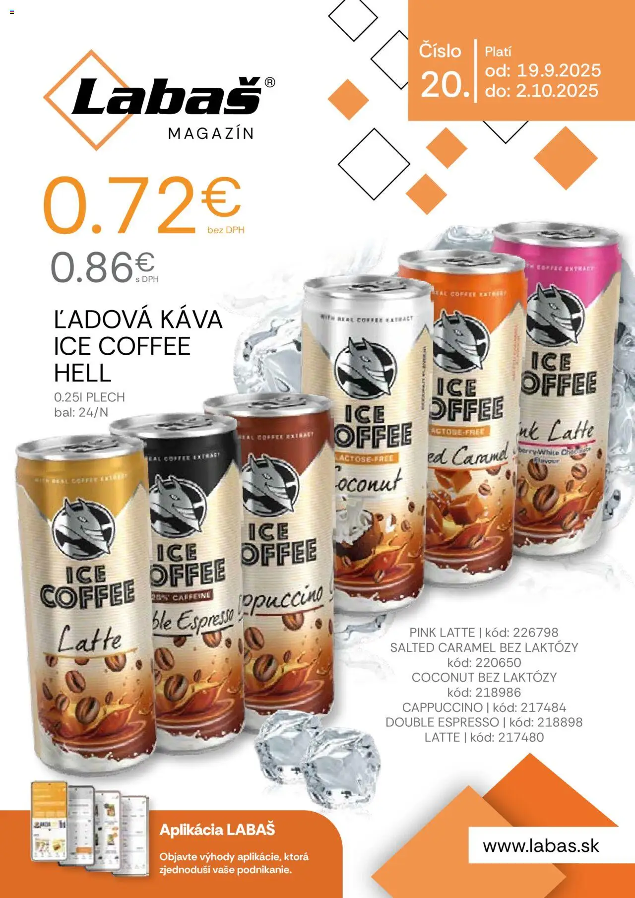 Nové Labaš akcie – leták je platný od 19.09.2025 | Strana: 1 | Produkty: Káva
