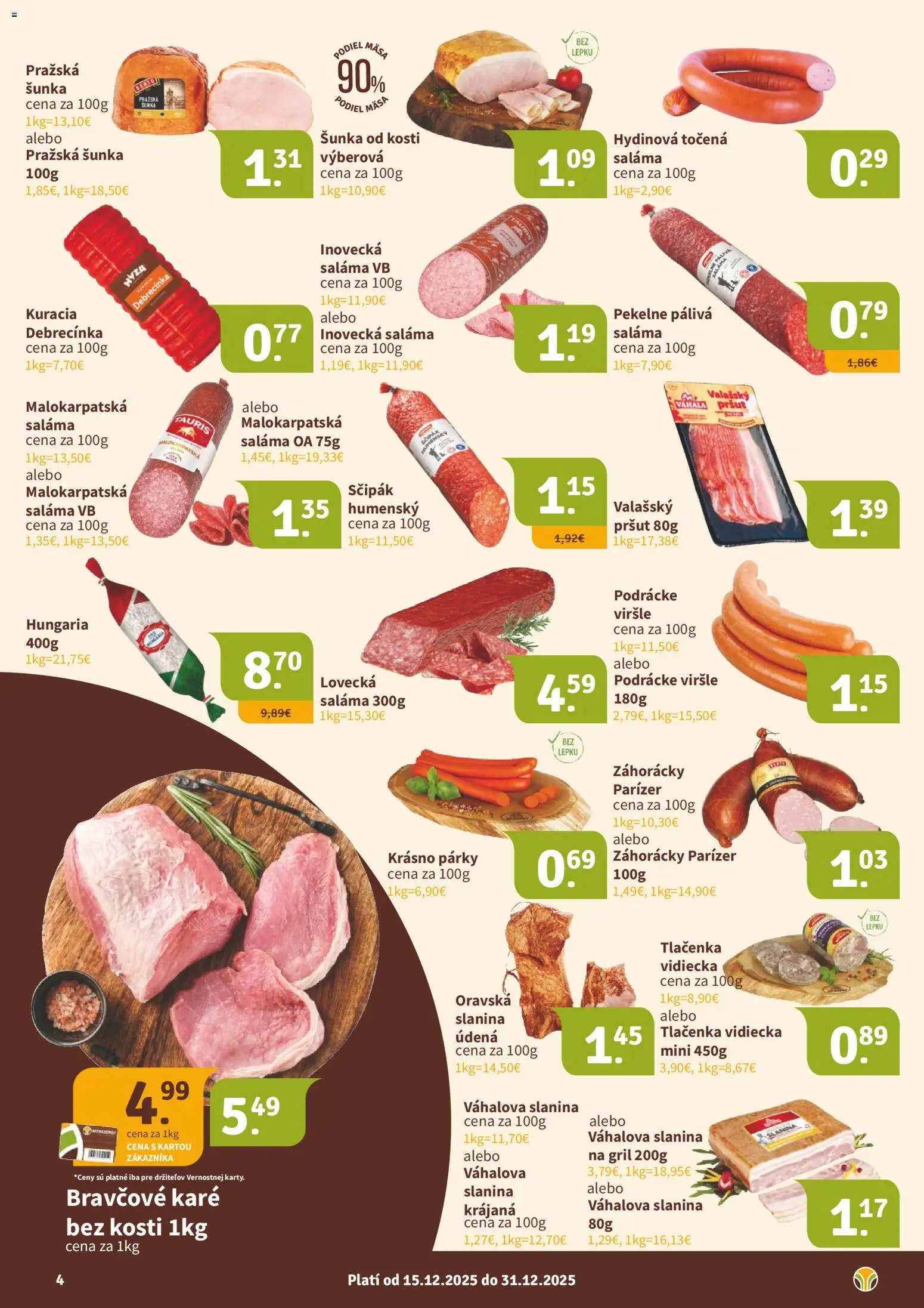 Nové Nitrazdroj akcie – leták je platný od 15.12.2025 | Strana: 4 | Produkty: Gril, Saláma, Šunka