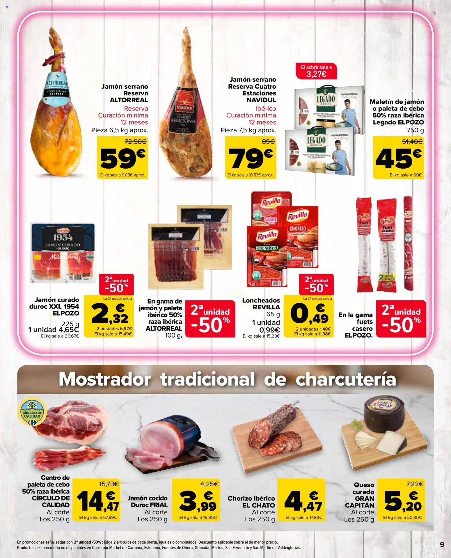 Carrefour Market folleto │ válido desde el 24.03.2026 | Página: 9 | Productos: Jamón serrano, Queso, Jamón, Jamón cocido