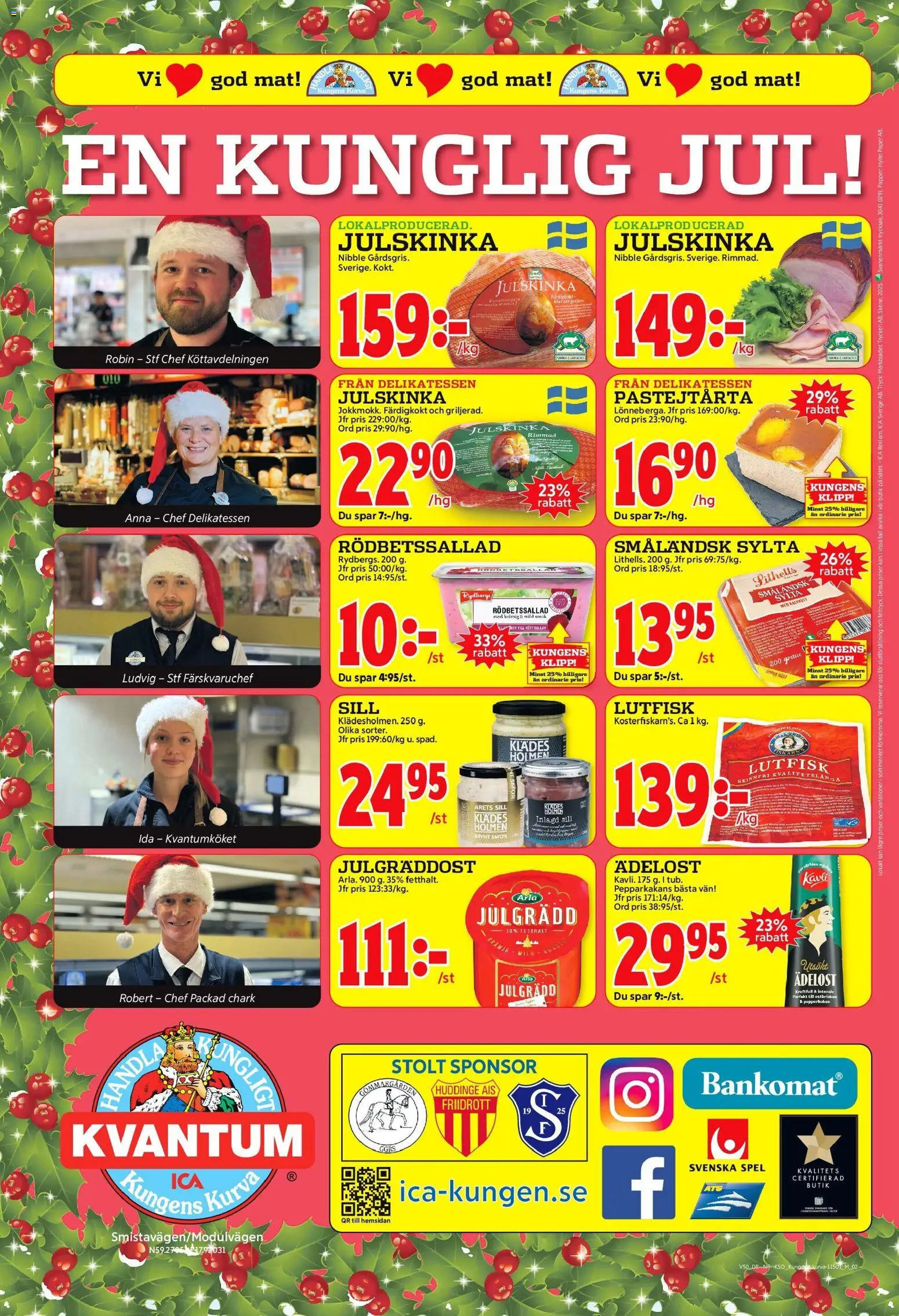 ICA Kvantum reklamblad aktuell från 08.12.2025 | Sida: 10 | Produkter: Rödbetssallad, Smör, Skinka, Spel
