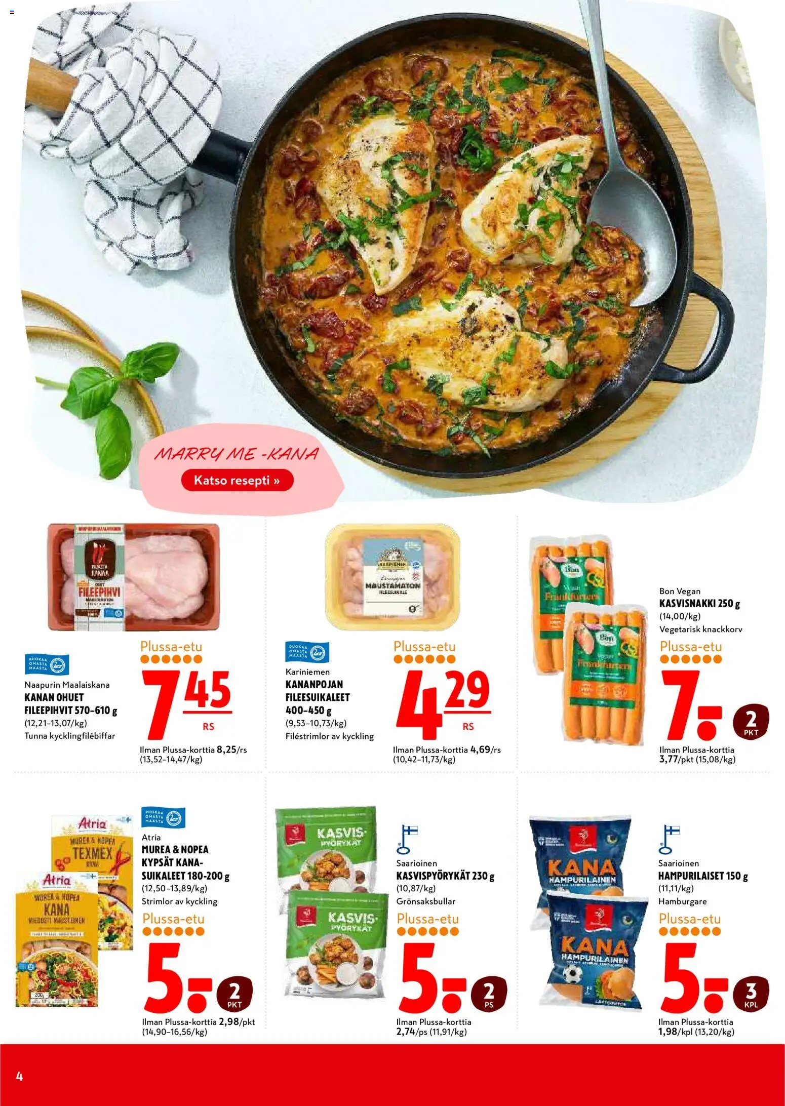 K-Citymarket tarjoukset – voimassa 23.05.2026 alkaen | Sivu: 4 | Tuotteet: Kana, Hampurilainen
