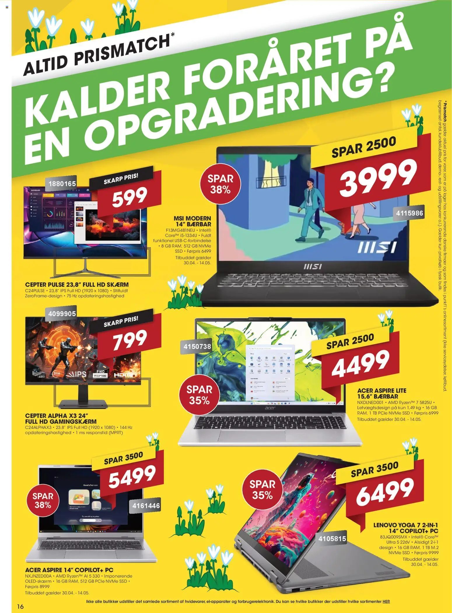 Punkt1 tilbudsavis – gyldig fra 27.04.2026 | Side: 16 | Produkter: Skærm, PC, Søm, SSD