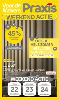 Praxis - Folder weekend - Voorbeeld van een folder van Praxis, geldig van 22.08.2025