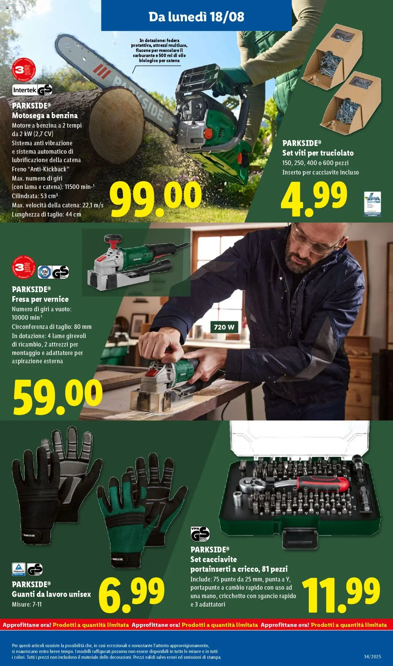 Volantino Lidl del 18.08.2025 | Pagina: 33 | Prodotti: Olio, Guanti, Cacciavite, Adattatore