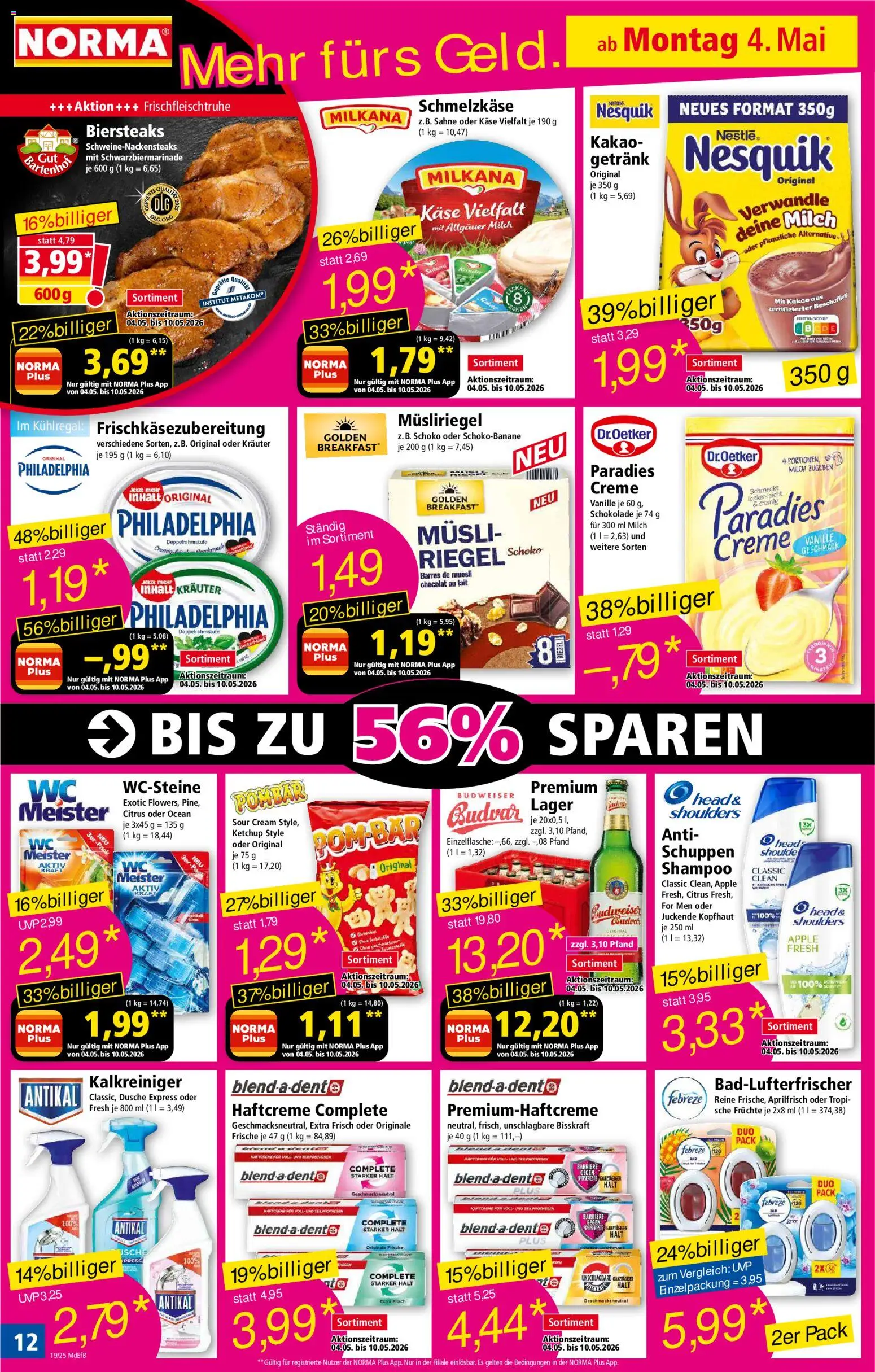 Norma Prospekt 	 – gültig ab 04.05.2026 | Seite: 12 | Produkte: Dusche, Shampoo, Apple, Sahne