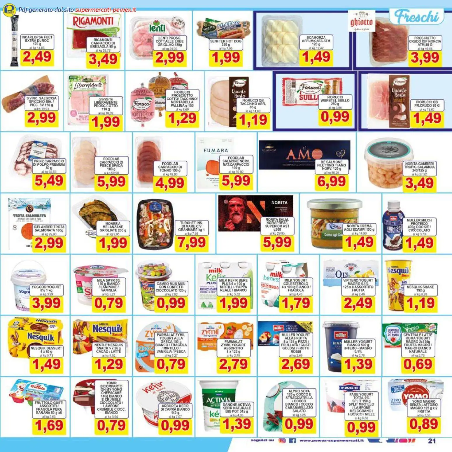 Volantino Pewex del 27.03.2026 | Pagina: 21 | Prodotti: Bresaola, Prosciutto, Melanzane, Miele