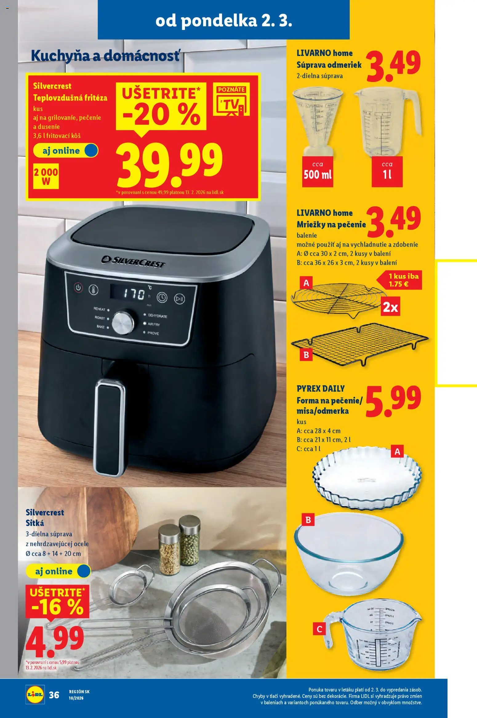 Nové Lidl akcie – leták je platný od 02.03.2026 | Strana: 52 | Produkty: Kuchyňa, Fritéza, Teplovzdušná frítéza