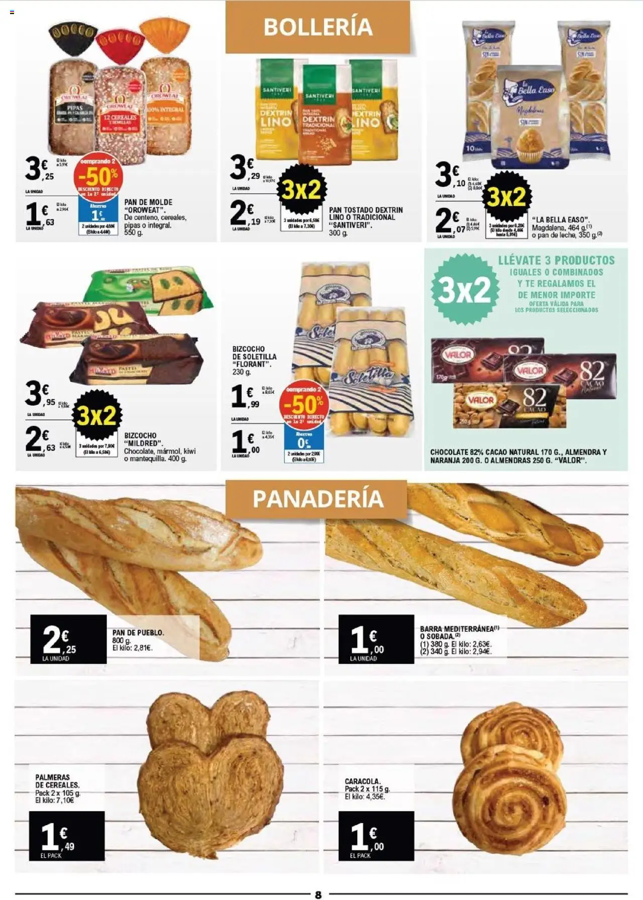 E.Leclerc folleto │ válido desde el 03.09.2025 | Página: 8 | Productos: Kiwi, Té, Panadería, Φρυγανιές σικάλεως