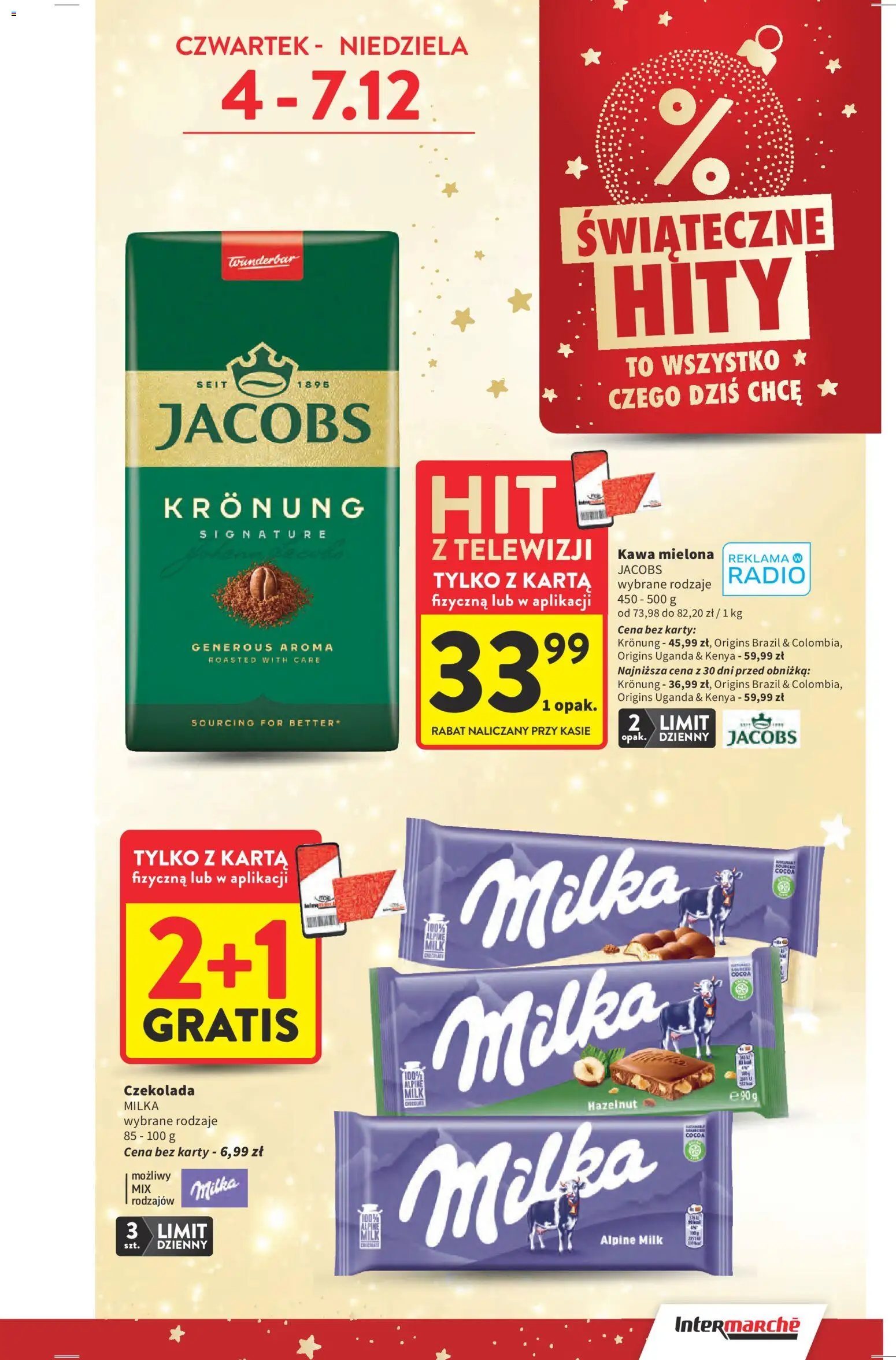 Intermarche Gazetka od 04.12.2025 | Strona: 7 | Produkty: Radio, Czekolada milka, Kawa, Czekolada
