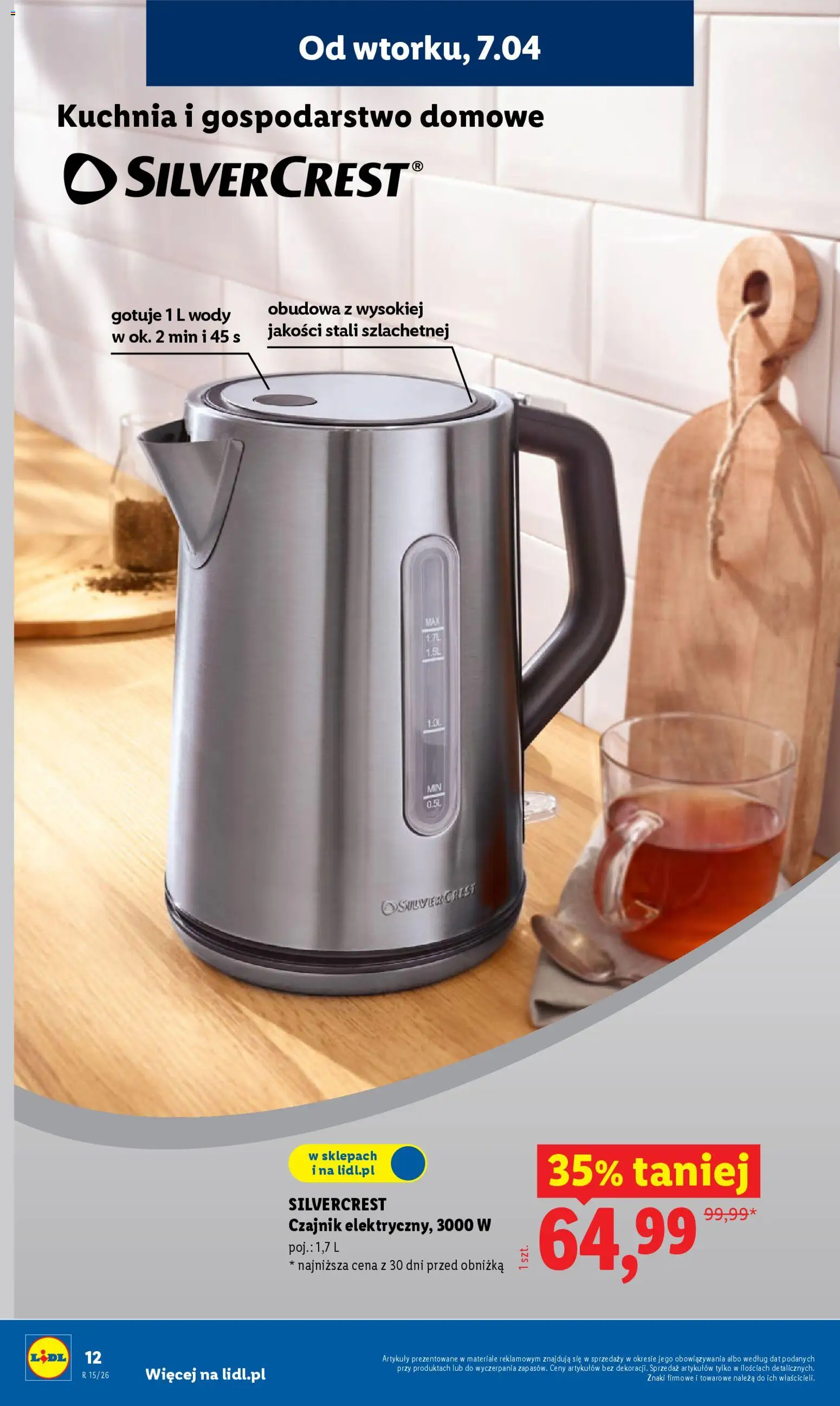 Lidl Katalog od 07.04.2026 | Strona: 14 | Produkty: Czajnik
