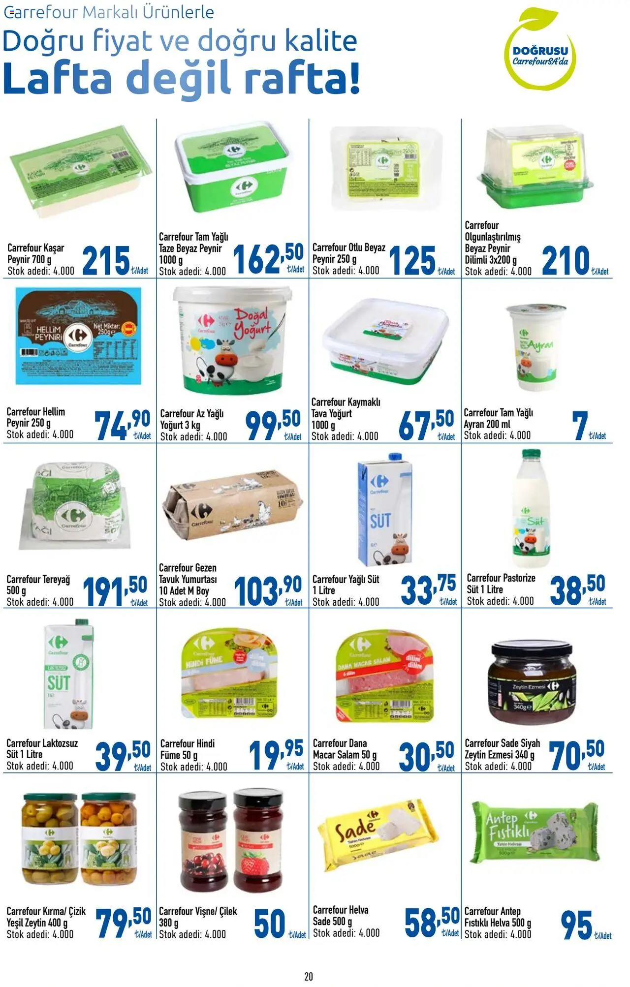 CarrefourSA Katalog - 01.08.2025 tarihinden itibaren geçerlidir | Sayfa: 20 | Ürünler: Süt, Çilek, Zeytin, Hindi füme