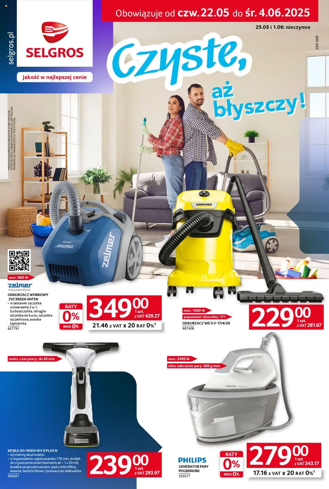 Selgros cash&carry Gazetka - Sprzątanie od 22.05.2025 | Strona: 1 | Produkty: Odkurzacz, Cleaner, Bateria, Szczotka