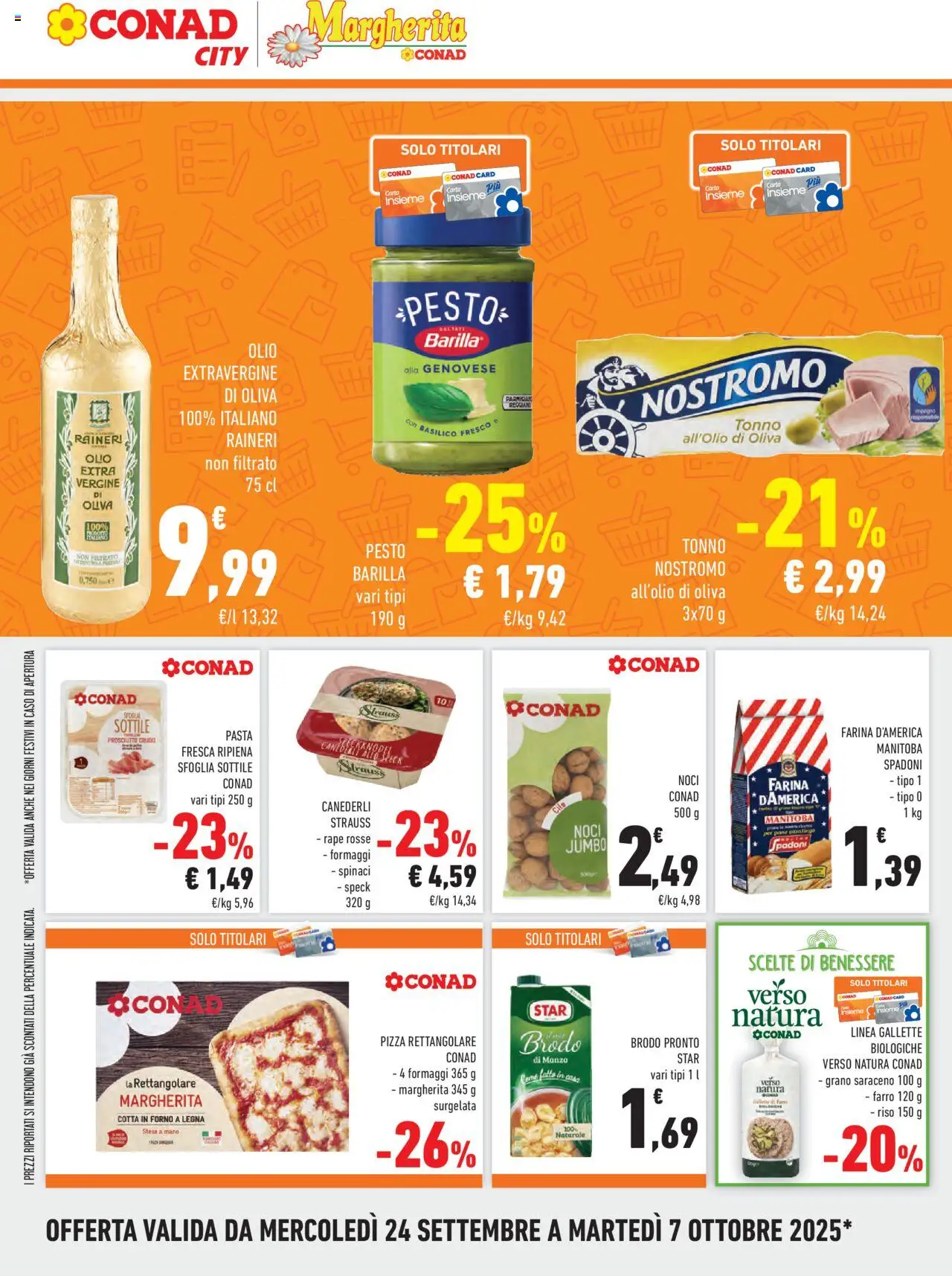 Volantino Conad del 24.09.2025 | Pagina: 8 | Prodotti: Olio, Olive, Pasta, Tonno