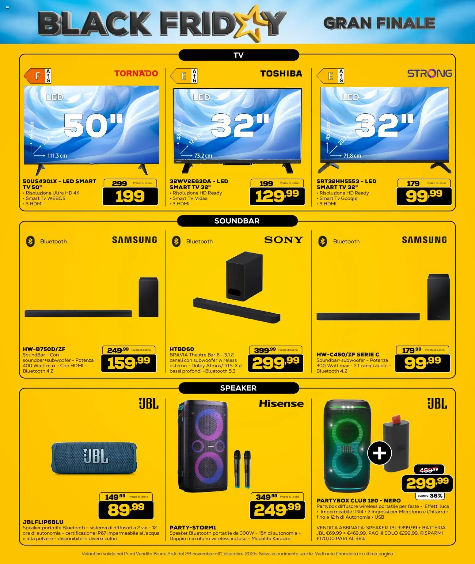 Volantino Euronics del 26.11.2025 | Pagina: 23 | Prodotti: smart TV, Microfono, Speaker, Batteria