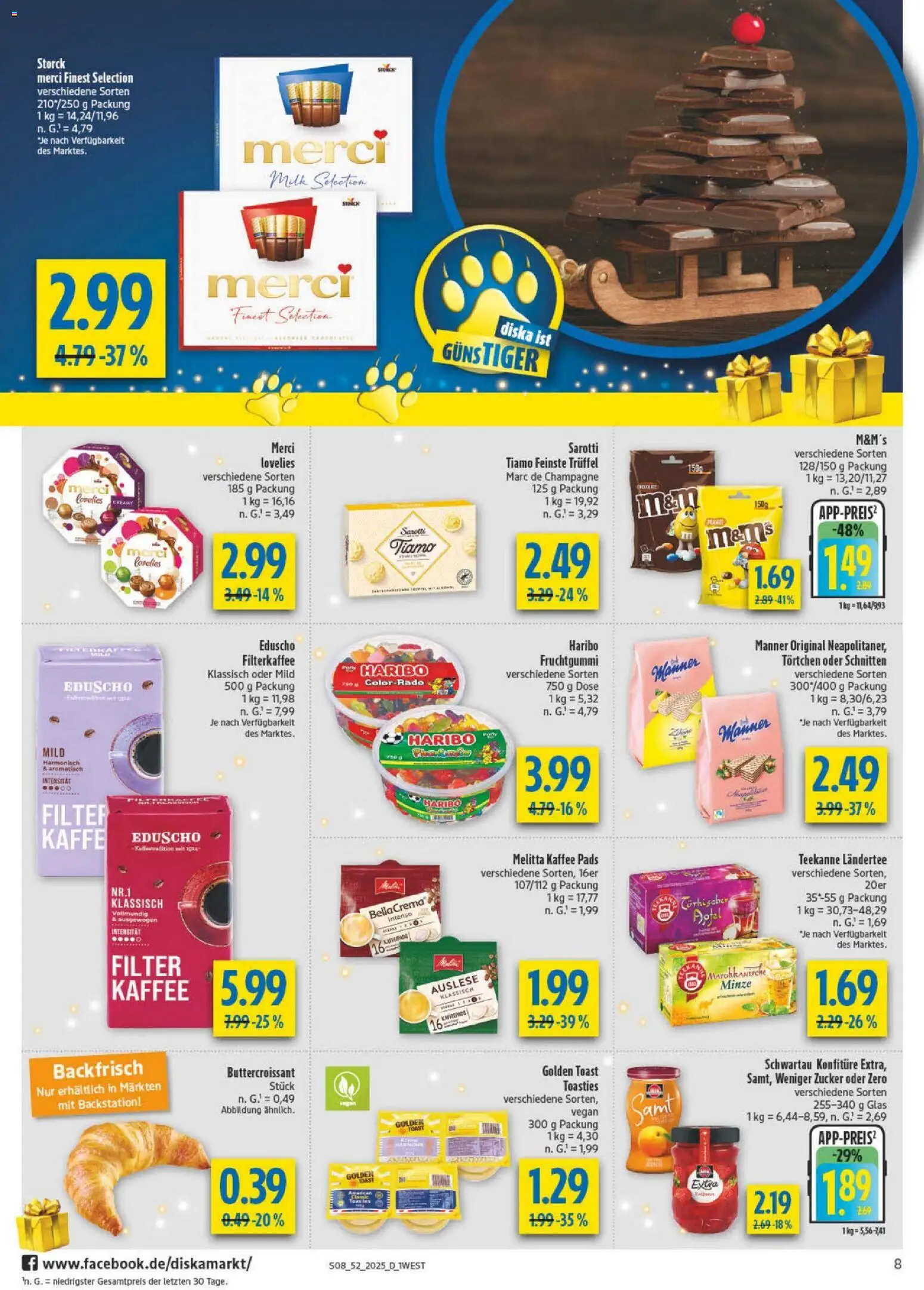 Diska - Diska Angebote Bayern KW52 – gültig ab 22.12.2025 | Seite: 8 | Produkte: Melitta, Kaffee, Toast, Teekanne