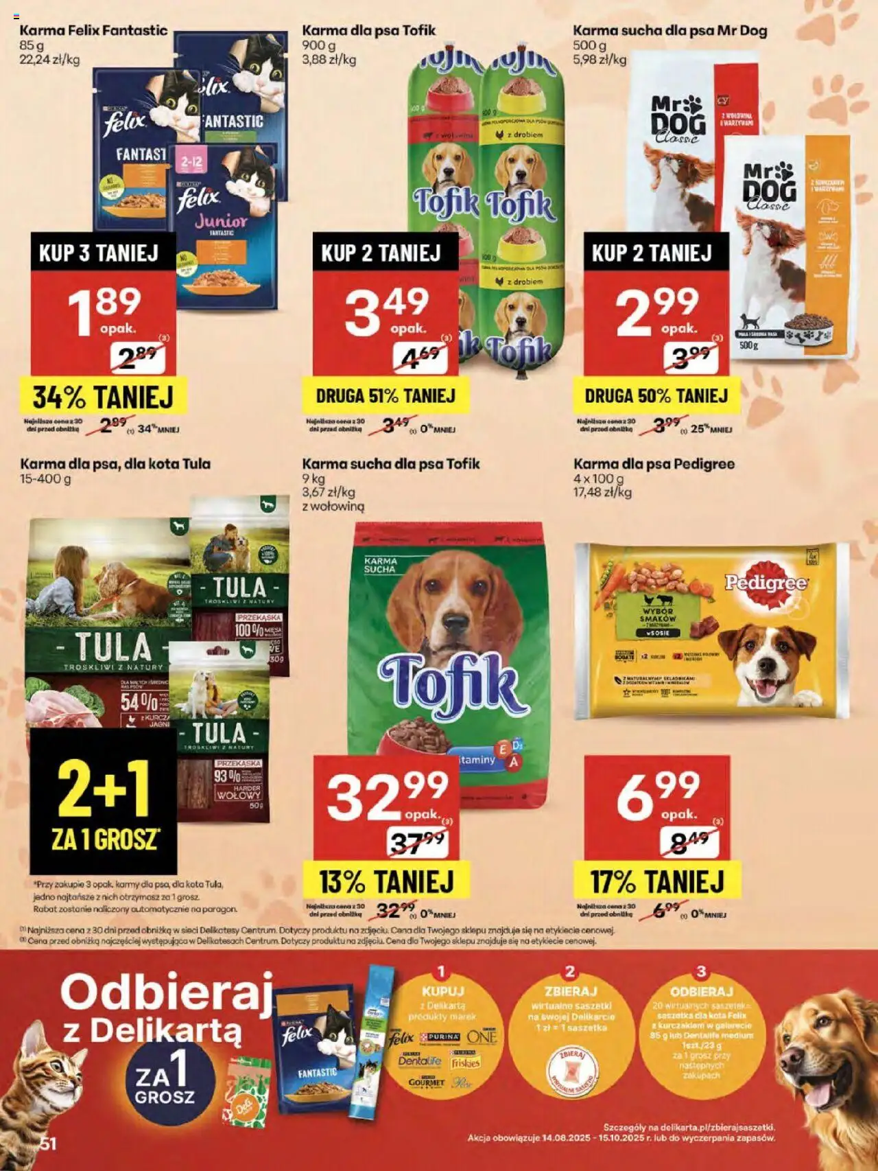 Delikatesy Centrum Gazetka - Sklepy Własne od 14.08.2025 | Strona: 51 | Produkty: Pedigree, Karma dla psa pedigree, Karma dla psa, Wołowina