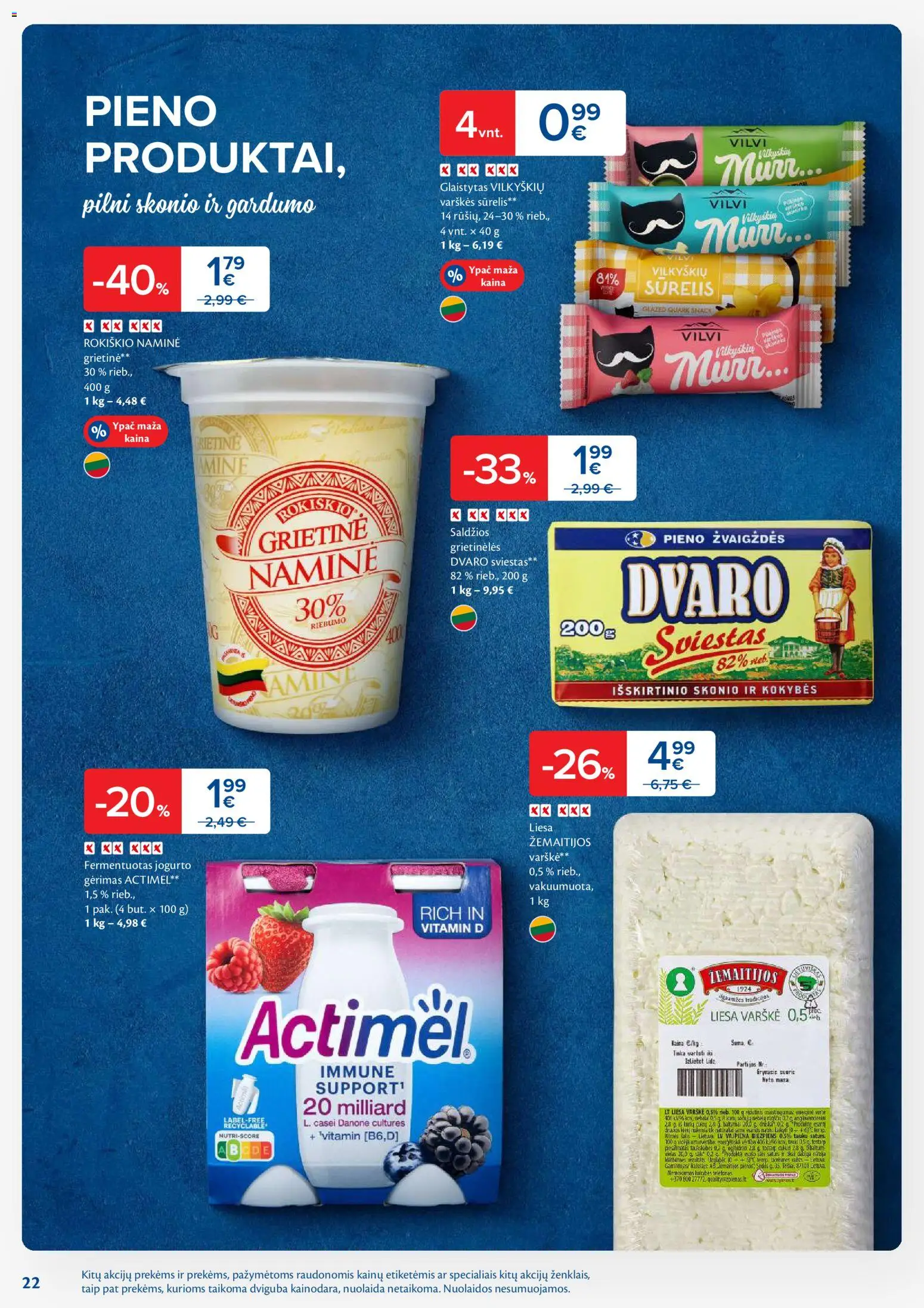 MAXIMA akcijos nuo 04.11.2025 | Puslapis: 22 | Prekių: Sūrelis, Varškė, Jogurto gėrimas, Grietinė