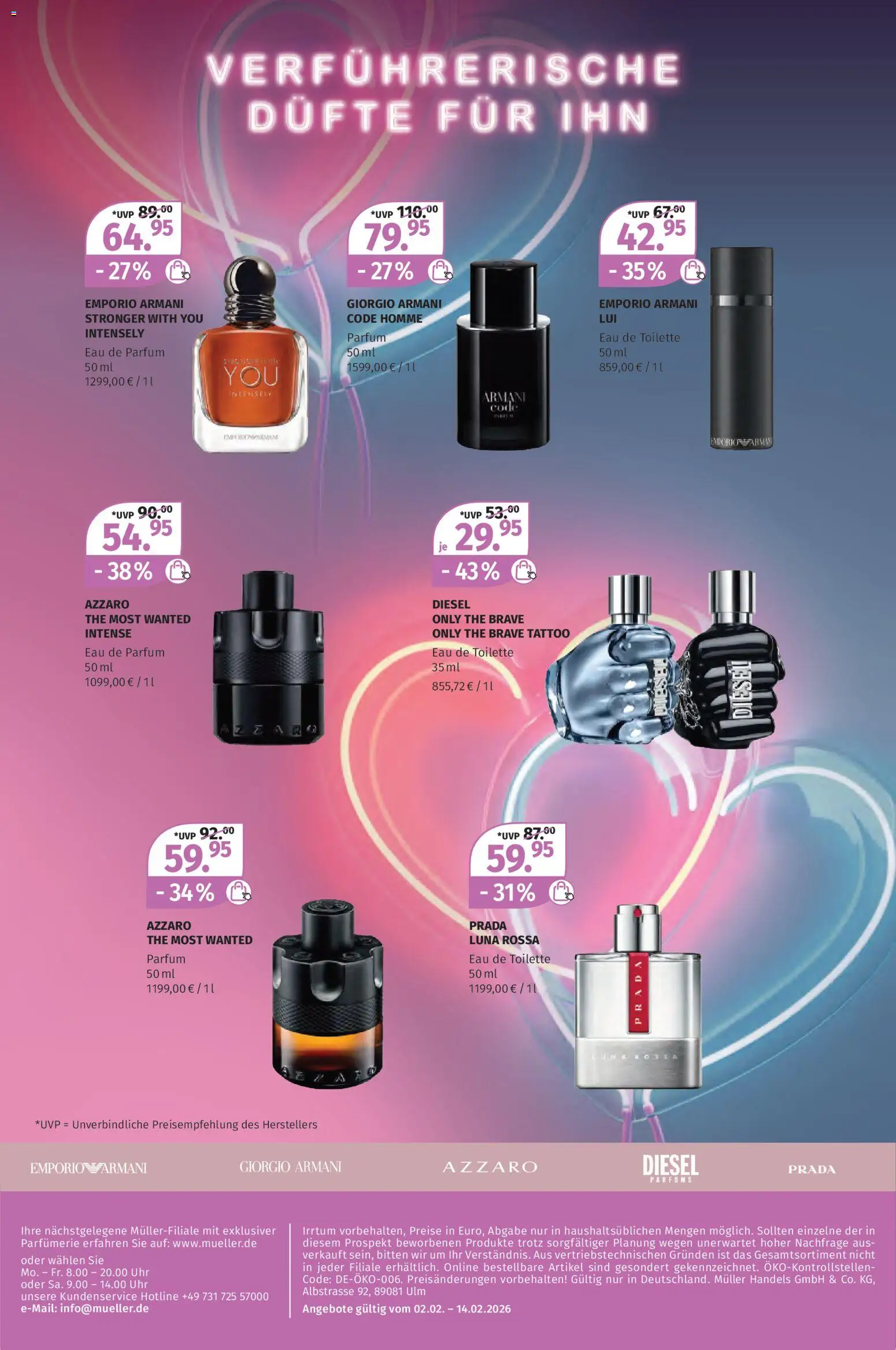 Müller Geschenkideen zum Valentinstag – gültig ab 02.02.2026 | Seite: 15 | Produkte: Toilette, Parfüm, Eau de Toilette, Eau de Parfum