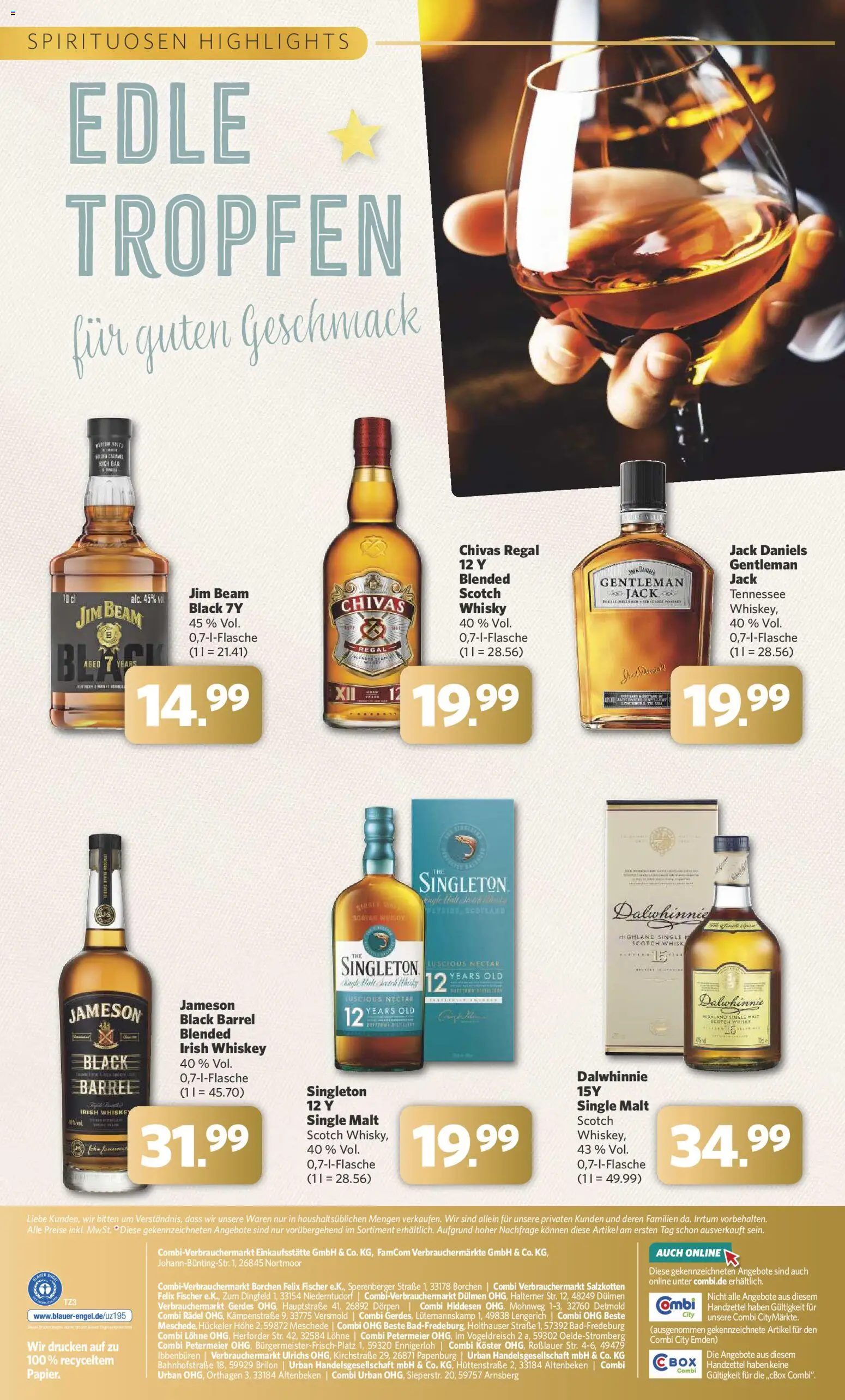 Combi Sonderangebote – gültig ab 08.12.2025 | Seite: 4 | Produkte: Whisky, Regal, Jameson, Whiskey