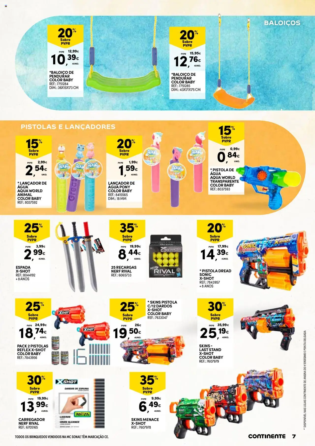 Continente - Verão │ válido de 17.06.2025 | Página: 7 | Produtos: Agua, Baloiço