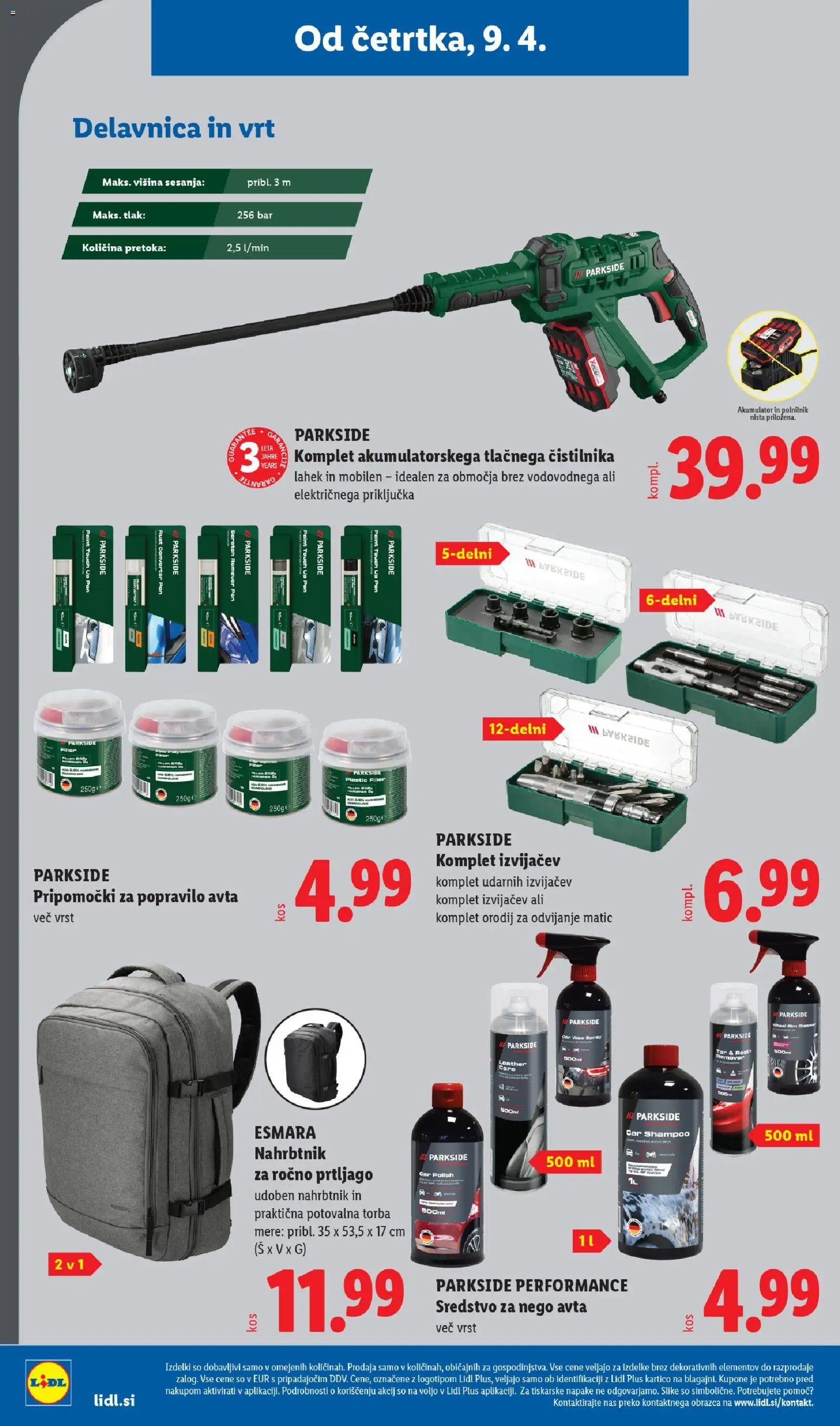 Novi Lidl katalog ponudbe – veljaven od 09.04.2026 | Stran: 32 | Izdelki: Torba, Akumulator, Nahrbtnik, Potovalna torba