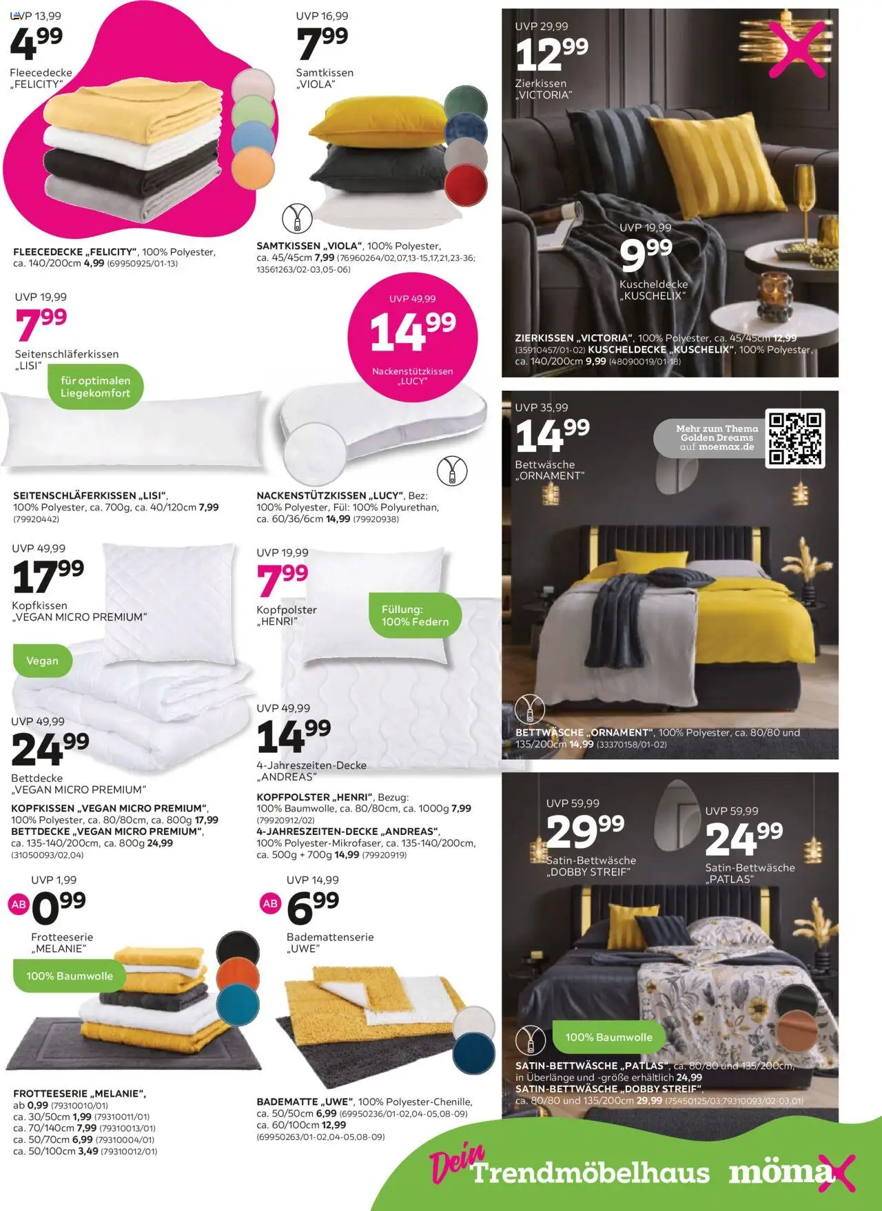 Mömax Prospekt 	 – gültig ab 06.10.2025 | Seite: 15 | Produkte: Bettwäsche, Kopfpolster, Bettdecke, Kopfkissen