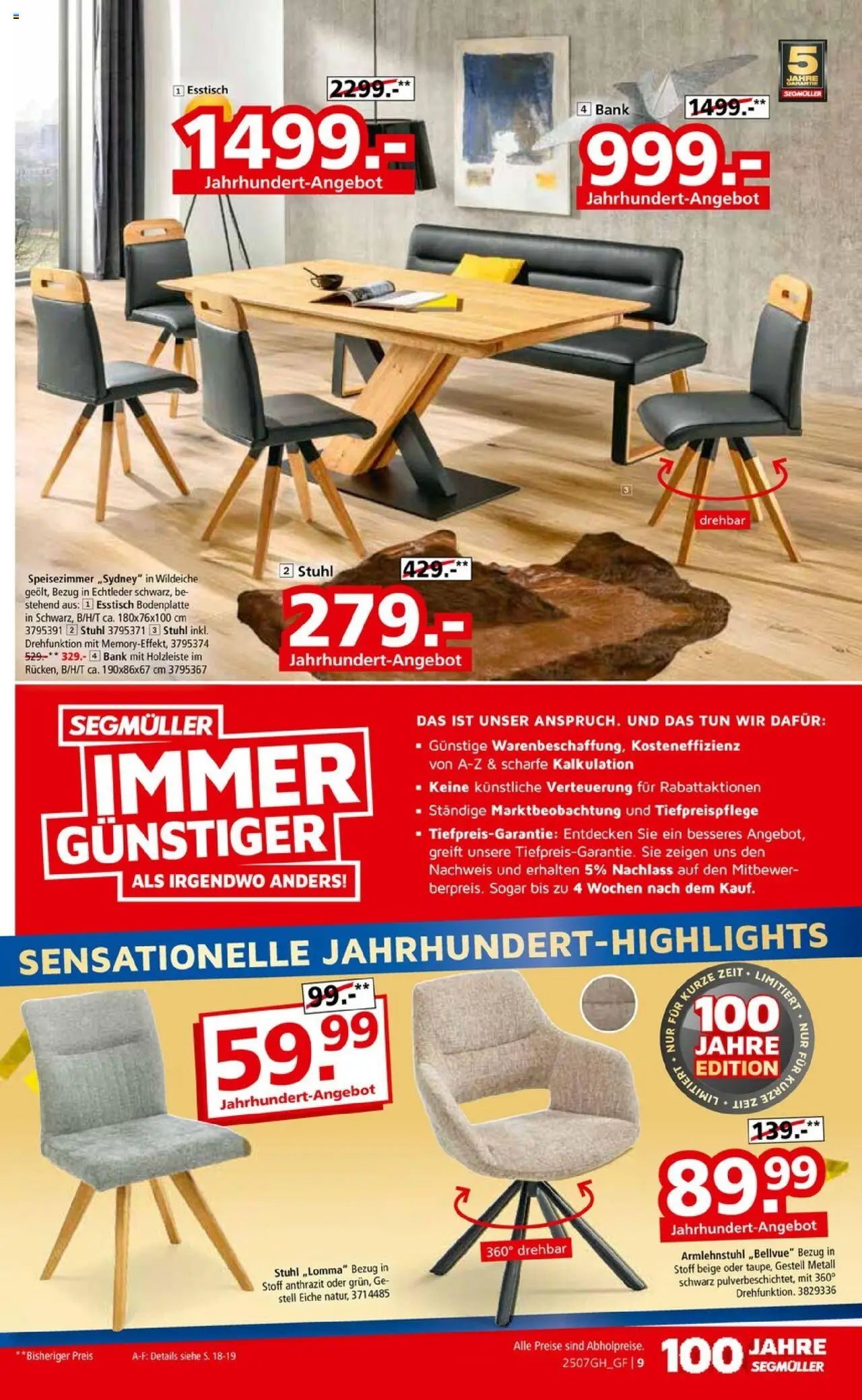 Segmüller Highlight - gültig ab dem 19.07.2025 | Seite: 13 | Produkte: Esstisch, Stuhl