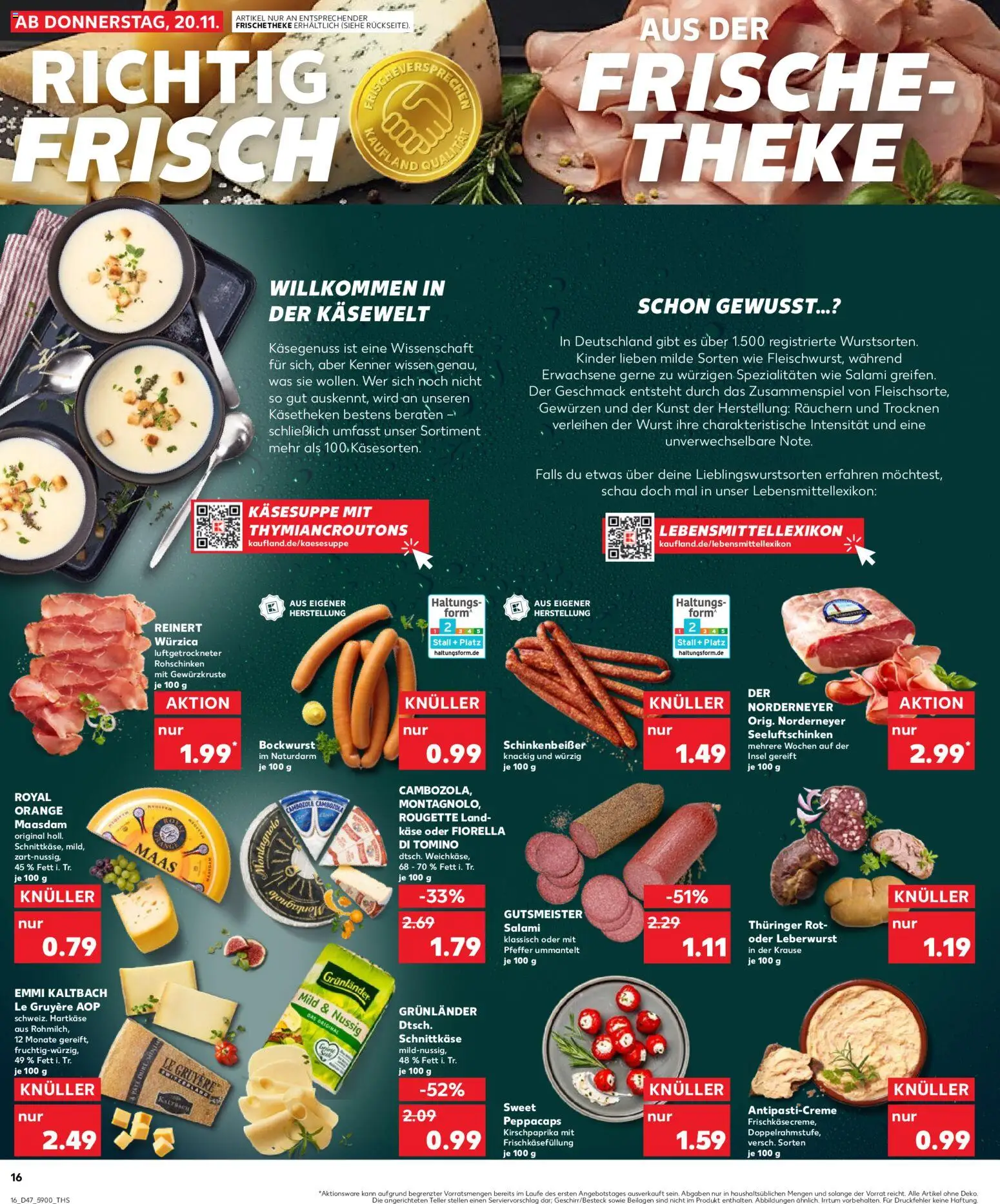 Kaufland prospekt Berlin	 – gültig ab 23.11.2025 | Seite: 16 | Produkte: Bockwurst, Pfeffer, Wurst, Salami