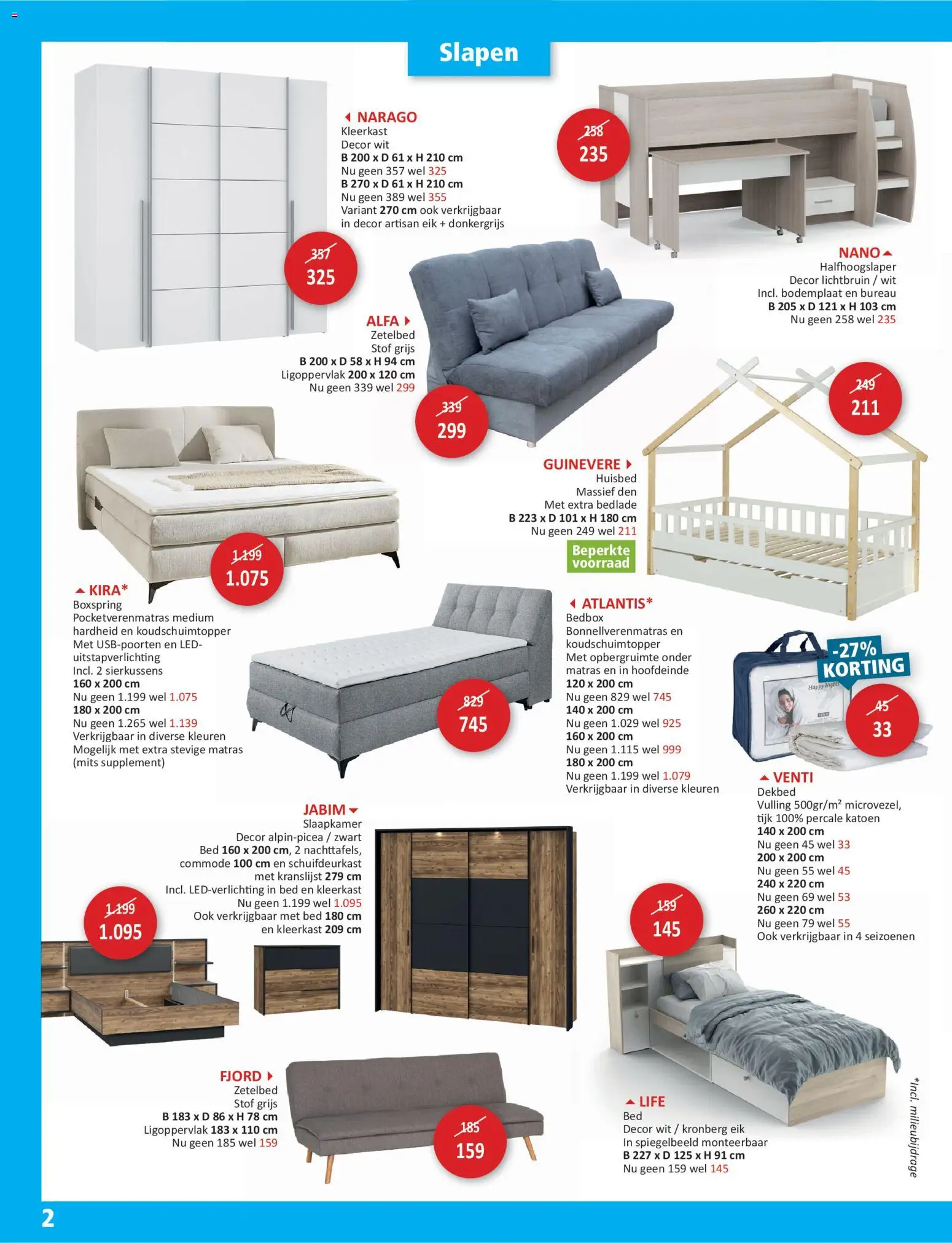 {H1} | Pagina: 2 | Producten: Bed, Matras, Bureau, Dekbed