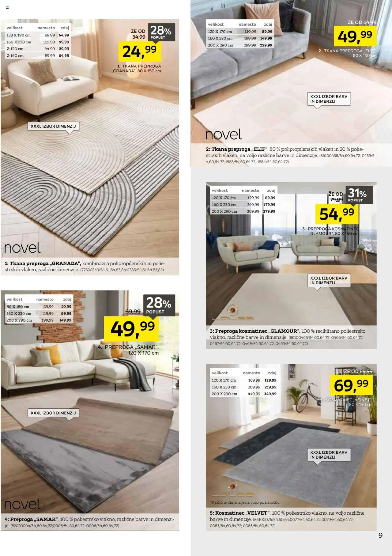 Novi XXXL Lesnina katalog ponudbe – veljaven od 30.09.2025 | Stran: 9 | Izdelki: Preproga