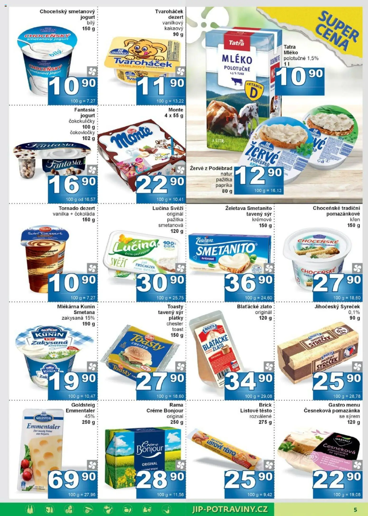 Jip leták od 22.04.2026 | Strana: 5 | Produkty: Tavený sýr, Smetanový jogurt, Čokoláda, Paprika