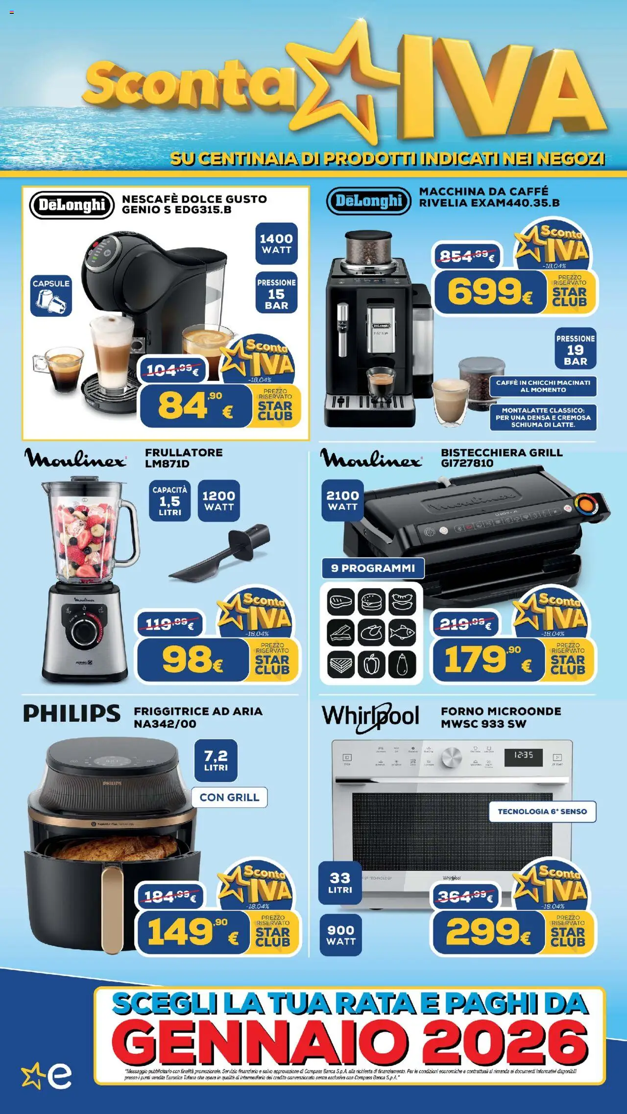 Volantino Euronics del 31.07.2025 | Pagina: 30 | Prodotti: Friggitrice ad aria, Frullatore, Forno, Friggitrice