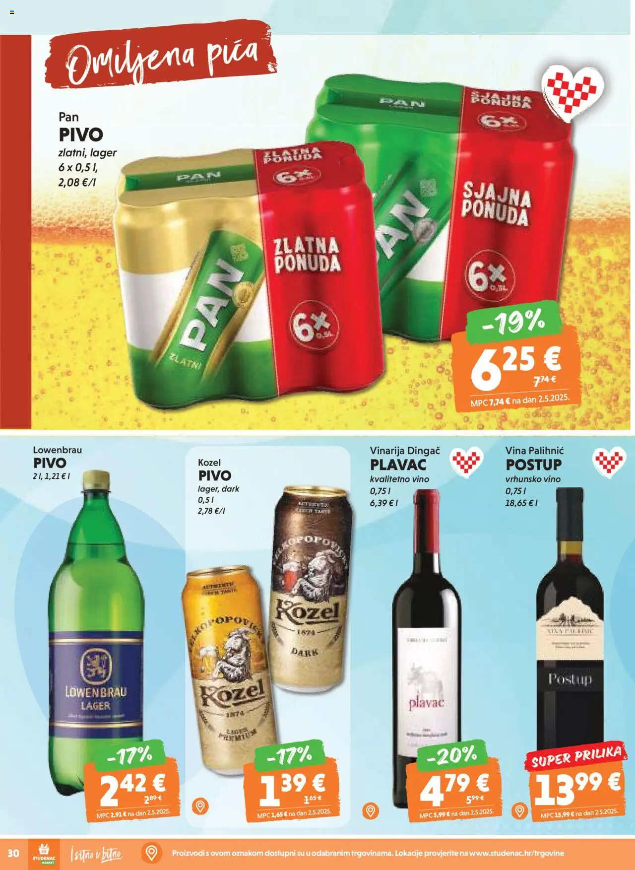 Studenac katalog | vrijedi od 08.10.2025 | Stranica: 30 | Proizvodi: Kozel, Vino, Pivo