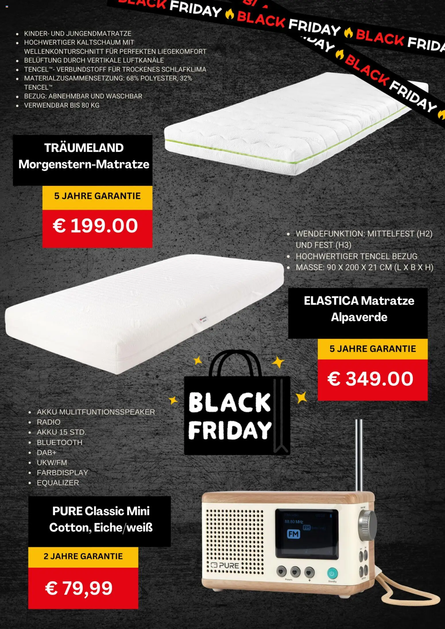 Hofer - Black Friday gültig ab 28.11.2025 | Seite: 4 | Produkte: Radio, Matratze